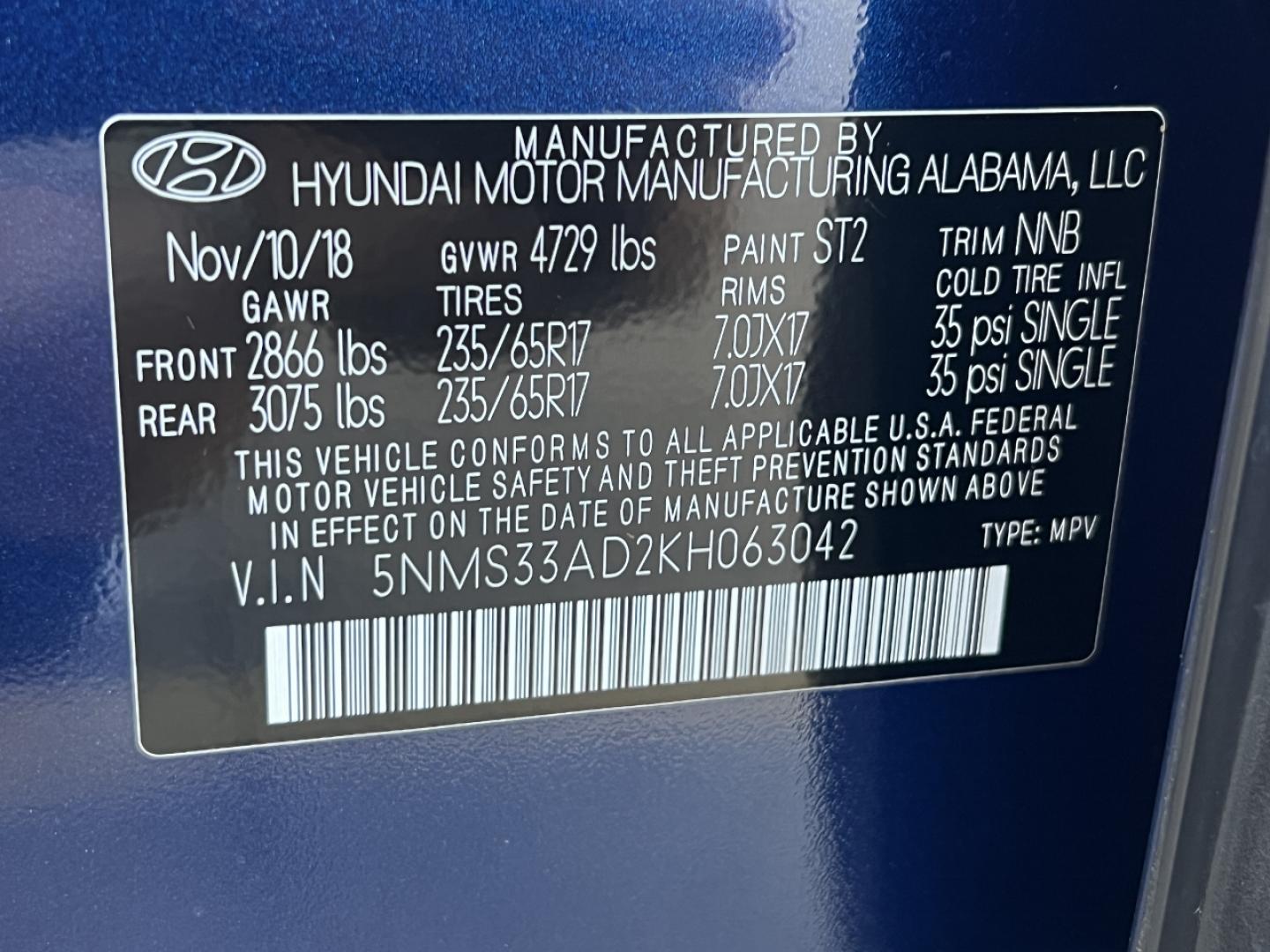 2019 BLUE /Gray Cloth HYUNDAI SANTA FE SEL (5NMS33AD2KH) with an 2.4L 4 Cyl. engine, Automatic transmission, located at 2990 Old Orchard Rd., Jackson, MO, 63755, 37.354214, -89.612106 - 2019 Hyundai Santa Fe SEL 86xxx miles Front Wheel Drive 2.4L 4 Cyl. Automatic Backup Camera Heated Seats Power Driver Seat Bluetooth Cruise Power Windows/Locks/Mirrors We have financing available and we accept trades! Fill out a credit application on our website or come by today! If you - Photo#44