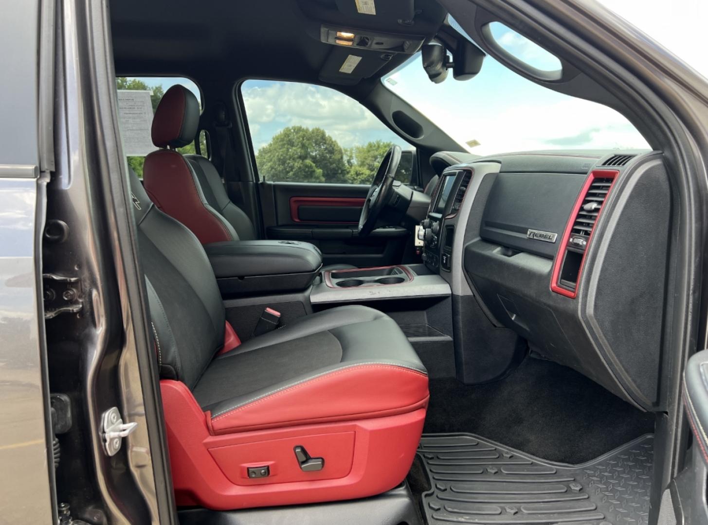 2015 GRAY /Black/Red Ram 1500 Rebel (1C6RR7YTXFS) with an HEMI 5.7L V8 engine, Automatic transmission, located at 506 S. Kingshighway, Cape Girardeau, MO, 63703, (573) 235-5000, 37.294991, -89.553635 - 2015 Ram 1500 Rebel 147xxx miles 4x4 5.7L V8 HEMI Automatic Backup Camera Power Driver Seat Heated Seats Heated Steering Wheel Bluetooth Remote Start Cruise Power Windows/Locks/Mirrors We have financing available and we accept trades! Fill out a credit application on our website or come - Photo#17