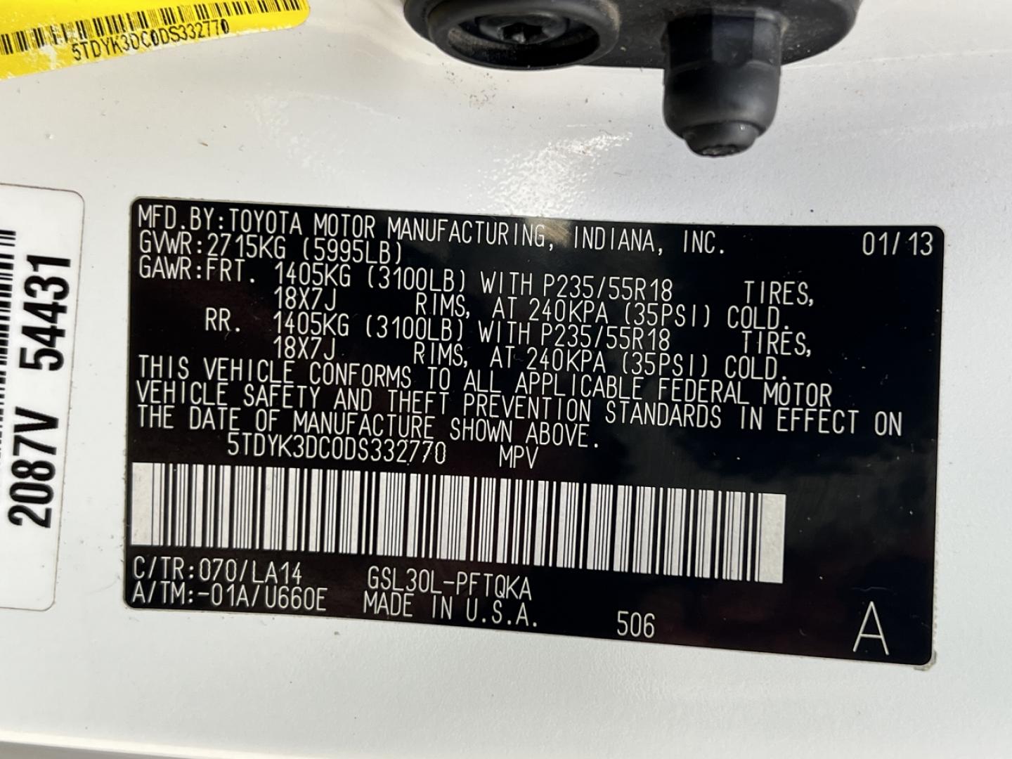 2013 WHITE /Gray Leather Toyota Sienna LIMITED FWD (5TDYK3DC0DS) with an 3.5L V6 engine, Automatic transmission, located at 2990 Old Orchard Rd., Jackson, MO, 63755, 37.354214, -89.612106 - 2013 Toyota Sienna Limited 247xxx miles Front Wheel Drive 3.5L V6 Automatic Leather 3rd Row Navigation Rear Entertainment Backup Camera Power/Heated Seats Bluetooth Cruise Power Windows/Locks/Mirrors We have financing available and we accept trades! Fill out a credit application on our - Photo#54