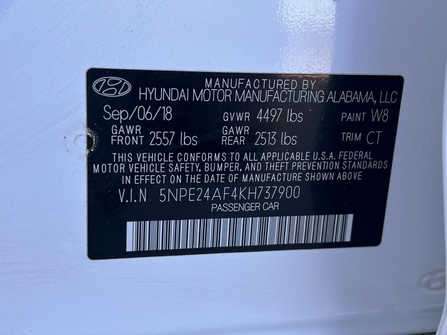 2019 WHITE /Black Cloth HYUNDAI SONATA SE (5NPE24AF4KH) with an 2.4L 4 Cyl. engine, Automatic transmission, located at 2990 Old Orchard Rd., Jackson, MO, 63755, 37.354214, -89.612106 - 2019 Hyundai Sonata SE 111xxx miles Front Wheel Drive 2.4L 4 Cyl. Automatic Backup Camera Bluetooth Cruise Power Windows/Locks/Mirrors We have financing available and we accept trades! Fill out a credit application on our website or come by today! If you have any questions, give us a call - Photo#38
