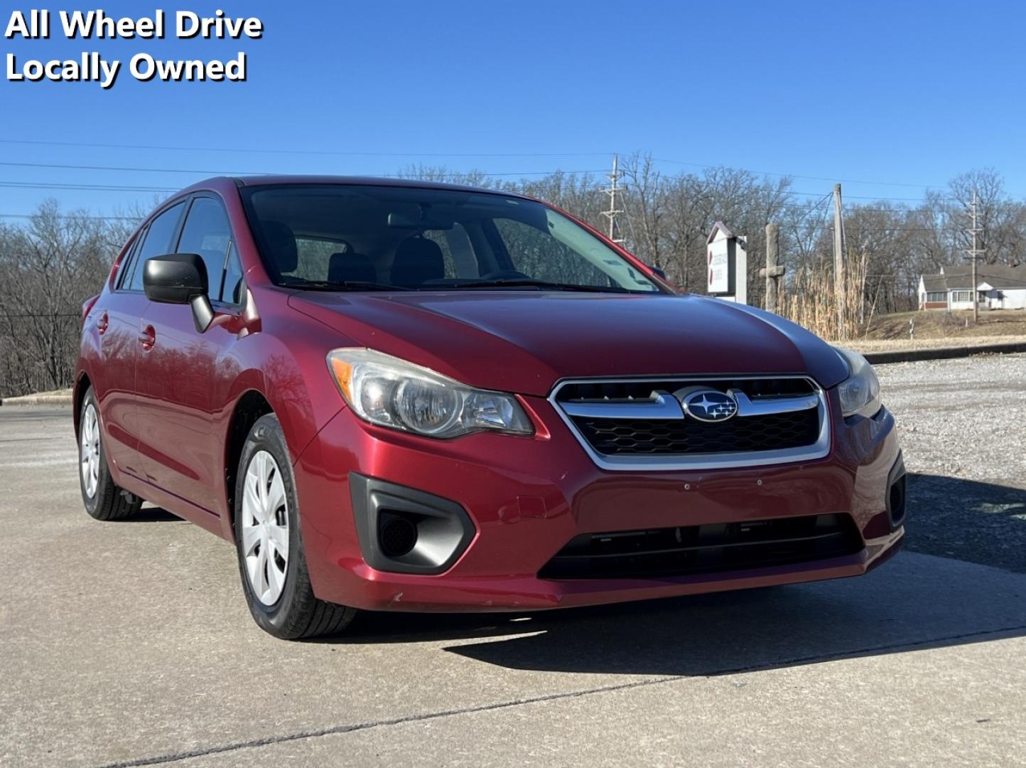 2013 MAROON /Black Cloth SUBARU IMPREZA (JF1GPAA62D2) with an 2.0L 4 Cyl. engine, Continuously Variable transmission, located at 2990 Old Orchard Rd., Jackson, MO, 63755, 37.354214, -89.612106 - 2013 Subaru Impreza 124xxx miles All Wheel Drive 2.0L 4 Cyl. Automatic Cruise Power Windows/Locks/Mirrors We have financing available and we accept trades! Fill out a credit application on our website or come by today! If you have any questions, give us a call at (573) 204-7777 or visit our - Photo#0