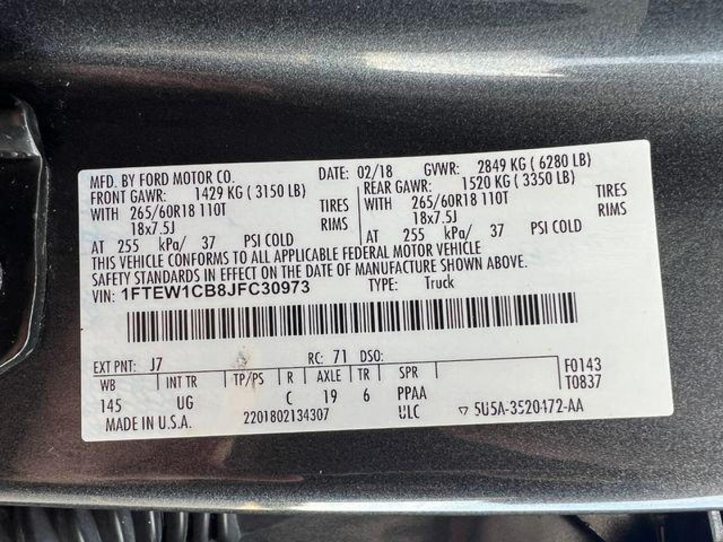 2018 GRAY /Gray Cloth FORD F150 XLT (1FTEW1CB8JF) with an 3.3L V6 engine, Automatic transmission, located at 2990 Old Orchard Rd., Jackson, MO, 63755, 37.354214, -89.612106 - 2018 Ford F-150 XLT 103xxx miles Rear Wheel Drive 3.3L V6 Automatic Navigation Backup Camera Power/Heated Seats Bluetooth Cruise Remote Start Power Windows/Locks/Mirrors We have financing available and we accept trades! Fill out a credit application on our website or come by today! If y - Photo#50