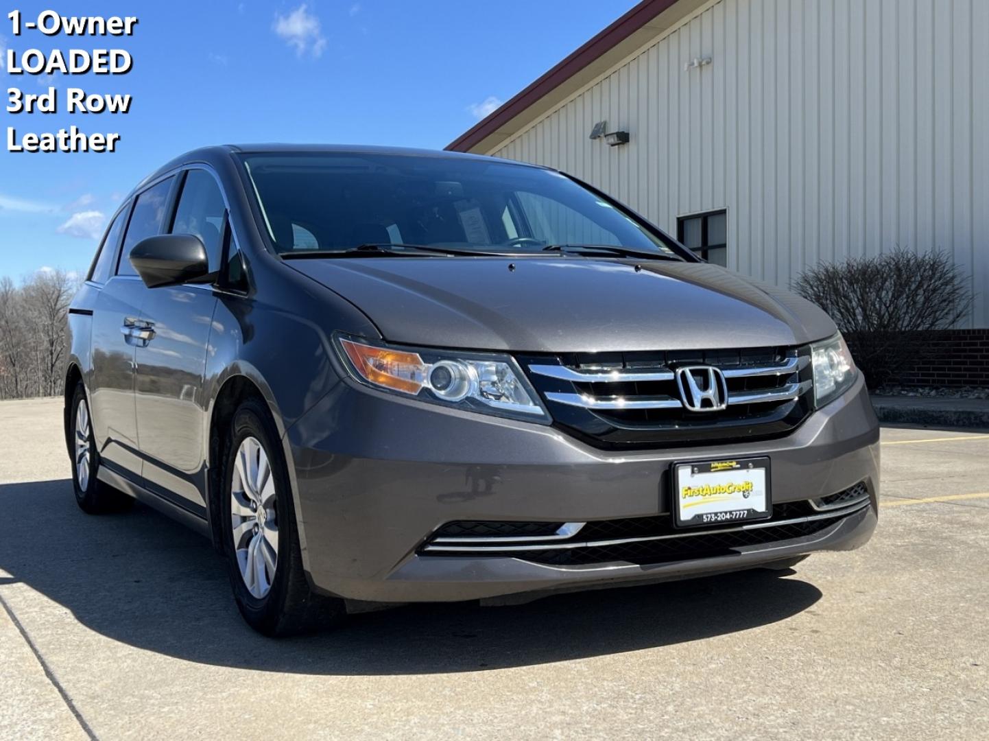2016 GREY /Gray Leather HONDA ODYSSEY EXL (5FNRL5H60GB) with an 3.5L V6 engine, Automatic transmission, located at 2990 Old Orchard Rd., Jackson, MO, 63755, 37.354214, -89.612106 - 2016 Honda Odyssey EX-L 1-Owner 178xxx miles Front Wheel Drive 3.5L V6 Automatic Leather 3rd Row Power/Heated Seats Backup Camera Sunroof Bluetooth Cruise Power Windows/Locks/Mirrors We have financing available and we accept trades! Fill out a credit application on our website or come - Photo#0