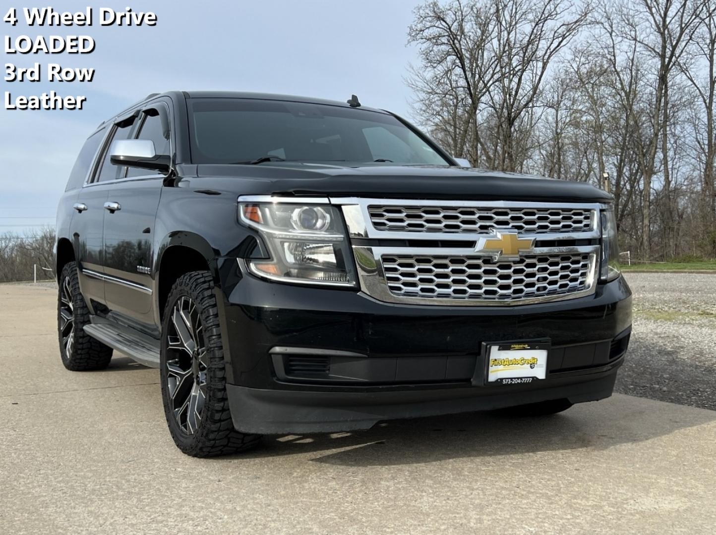 2015 BLACK /Black Leather CHEVROLET TAHOE 1500 LT (1GNSKBKC0FR) with an 5.3L V8 engine, Automatic transmission, located at 2990 Old Orchard Rd., Jackson, MO, 63755, 37.354214, -89.612106 - 2015 Chevrolet Tahoe 1500 LT 111xxx miles 4 Wheel Drive 5.3L V8 Automatic Leather 3rd Row Navigation Backup Camera Power/Heated Seats Bluetooth Remote Start Cruise Power Windows/Locks/Mirrors We have financing available and we accept trades! Fill out a credit application on our website - Photo#0