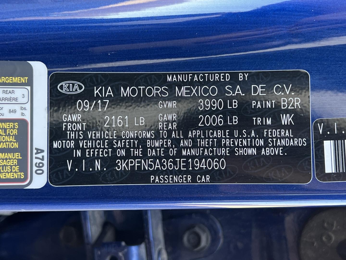 2018 BLUE /Black Leather KIA FORTE SX (3KPFN5A36JE) with an 1.6L 4 Cyl. engine, 6-Speed Manual transmission, located at 2990 Old Orchard Rd., Jackson, MO, 63755, 37.354214, -89.612106 - 2018 Kia Forte SX 1-Owner Only 59xxx miles Front Wheel Drive 1.6L 4 Cyl. 6-Speed Manual Leather Navigation Power/Heated/Cooled Seats Backup Camera Sunroof Bluetooth Cruise Power Windows/Locks/Mirrors We have financing available and we accept trades! Fill out a credit application on our - Photo#46