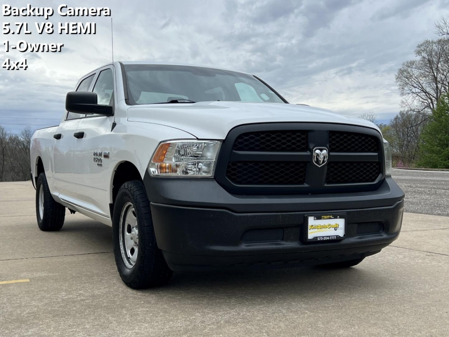 2019 WHITE /Gray Cloth RAM 1500 CLASSIC TRADESMAN (1C6RR7ST9KS) with an 5.7L V8 engine, Automatic transmission, located at 506 S. Kingshighway, Cape Girardeau, MO, 63703, 37.294994, -89.556206 - 2019 Ram 1500 Classic Tradesman 1-Owner 142xxx miles 4x4 5.7L V8 HEMI Automatic Backup Camera Bluetooth Cruise Power Windows/Locks/Mirrors We have financing available and we accept trades! Fill out a credit application on our website or come by today! If you have any questions, give us a - Photo#0
