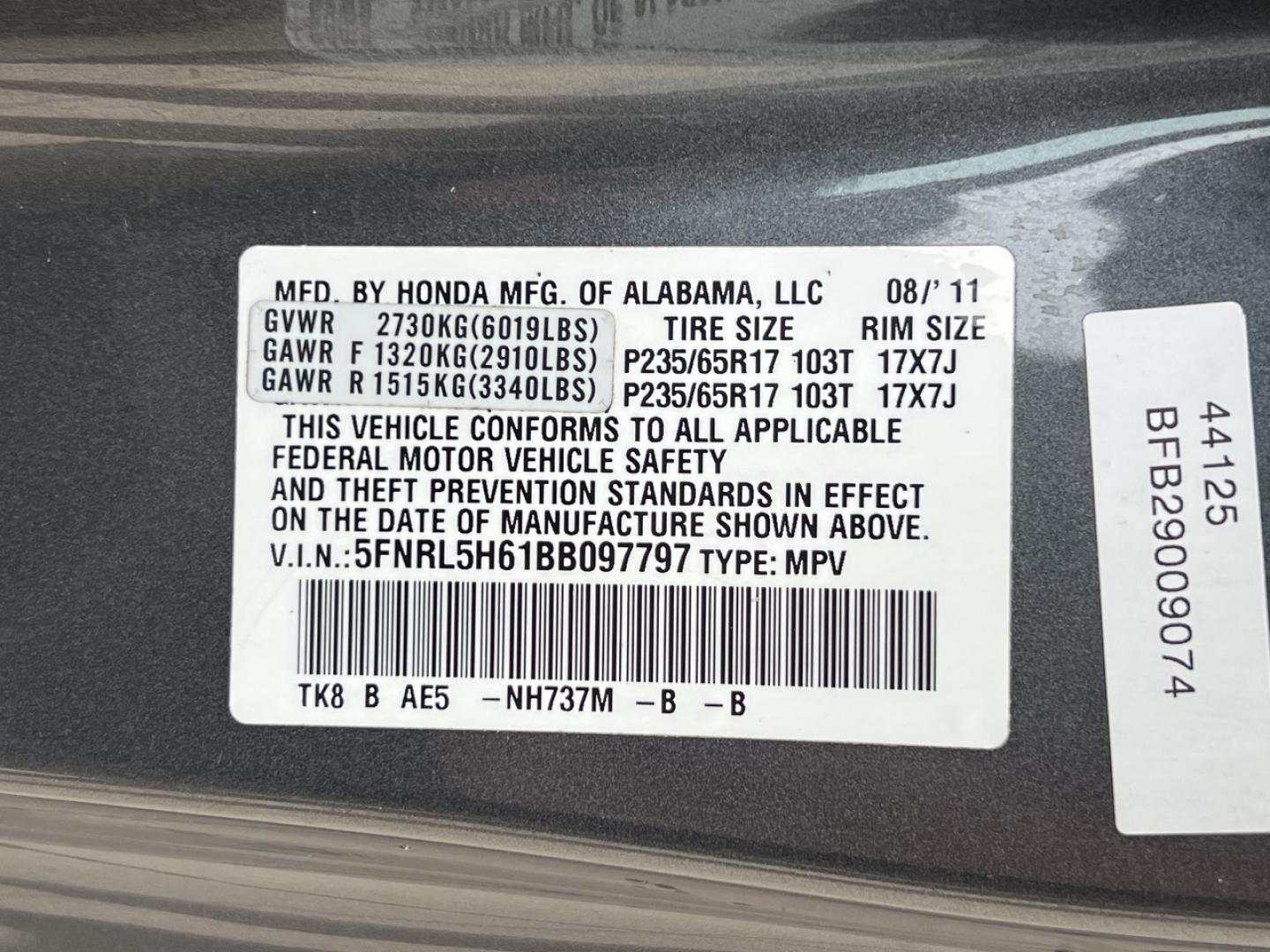 2011 GRAY /Gray Leather Honda Odyssey EX-L (5FNRL5H61BB) with an 3.5L V6 engine, Automatic transmission, located at 2990 Old Orchard Rd., Jackson, MO, 63755, 37.354214, -89.612106 - 2011 Honda Odyssey EX-L 147xxx miles Front Wheel Drive 3.5L V6 Automatic Leather 3rd Row Navigation Power/Heated Seats Backup Camera Sunroof Bluetooth Cruise Power Windows/Locks/Mirrors We have financing available and we accept trades! Fill out a credit application on our website or co - Photo#49