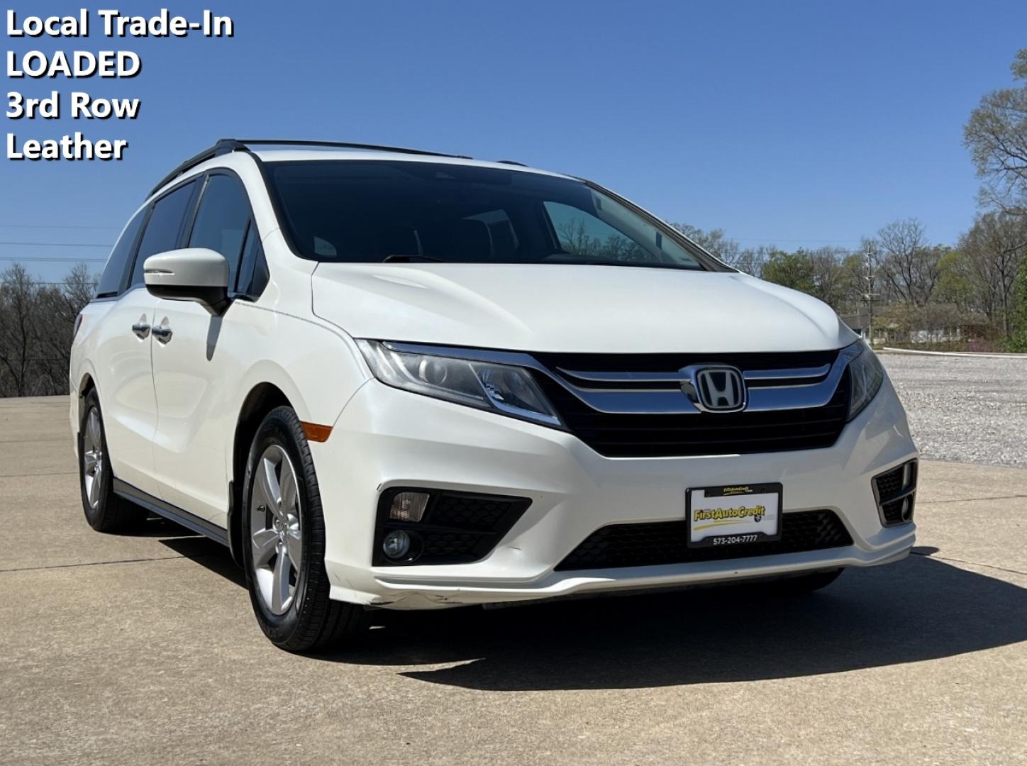 2019 WHITE /Gray Leather Honda Odyssey EX-L (5FNRL6H73KB) with an 3.5L V6 engine, Automatic transmission, located at 2990 Old Orchard Rd., Jackson, MO, 63755, 37.354214, -89.612106 - 2019 Honda Odyssey EX-L 101xxx miles Front Wheel Drive 3.5L V6 Automatic Leather 3rd Row Rear Entertainment Navigation Power/Heated Seats Backup Camera Bluetooth Remote Start Cruise Power Windows/Locks/Mirrors We have financing available and we accept trades! Fill out a credit applica - Photo#0