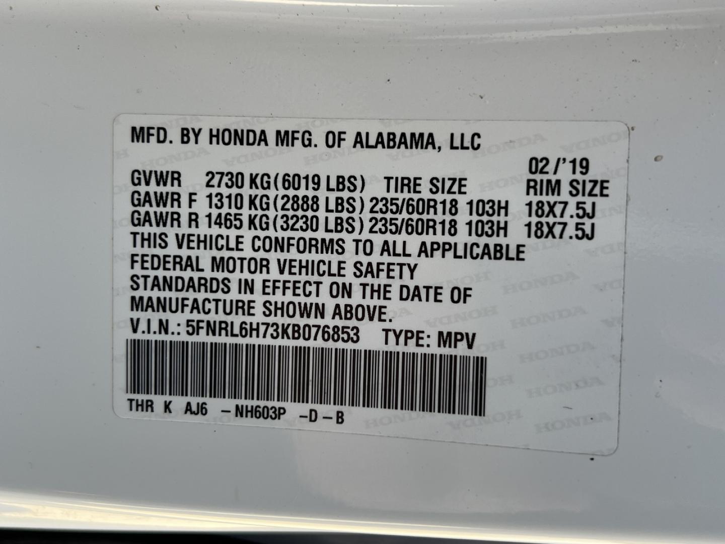 2019 WHITE /Gray Leather Honda Odyssey EX-L (5FNRL6H73KB) with an 3.5L V6 engine, Automatic transmission, located at 2990 Old Orchard Rd., Jackson, MO, 63755, 37.354214, -89.612106 - 2019 Honda Odyssey EX-L 101xxx miles Front Wheel Drive 3.5L V6 Automatic Leather 3rd Row Rear Entertainment Navigation Power/Heated Seats Backup Camera Bluetooth Remote Start Cruise Power Windows/Locks/Mirrors We have financing available and we accept trades! Fill out a credit applica - Photo#57