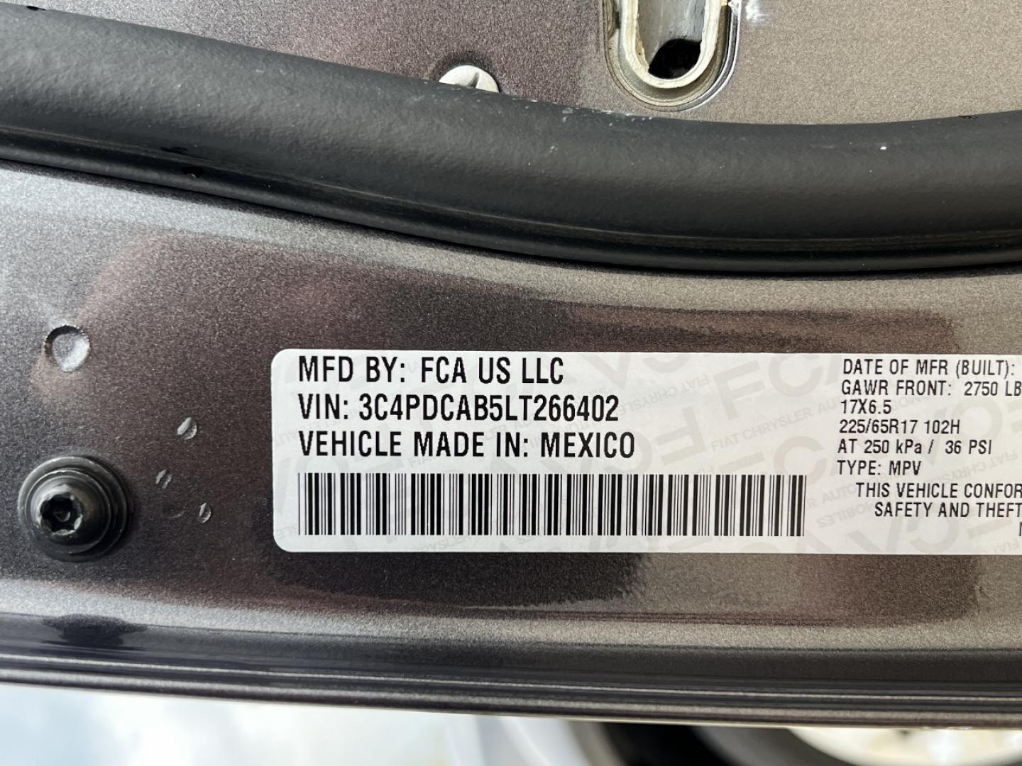2020 GRAY /Black Cloth Dodge Journey SE Value (3C4PDCAB5LT) with an 2.4L 4 Cyl. engine, Automatic transmission, located at 2990 Old Orchard Rd., Jackson, MO, 63755, 37.354214, -89.612106 - 2020 Dodge Journey SE 1-Owner 83xxx miles Front Wheel Drive 2.4L 4 Cyl. Automatic 3rd Row Backup Camera Cruise Power Windows/Locks/Mirrors We have financing available and we accept trades! Fill out a credit application on our website or come by today! If you have any questions, give us a - Photo#46