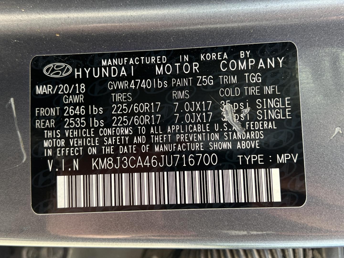 2018 GRAY /Gray Cloth Hyundai Tucson SE AWD (KM8J3CA46JU) with an 2.0L 4 Cyl. engine, Automatic transmission, located at 2990 Old Orchard Rd., Jackson, MO, 63755, 37.354214, -89.612106 - 2018 Hyundai Tucson SEL 124xxx miles All Wheel Drive 2.0L 4 Cyl. Automatic Backup Camera Power Driver Seat Heated Seats Bluetooth Cruise Power Windows/Locks/Mirrors We have financing available and we accept trades! Fill out a credit application on our website or come by today! If you hav - Photo#40