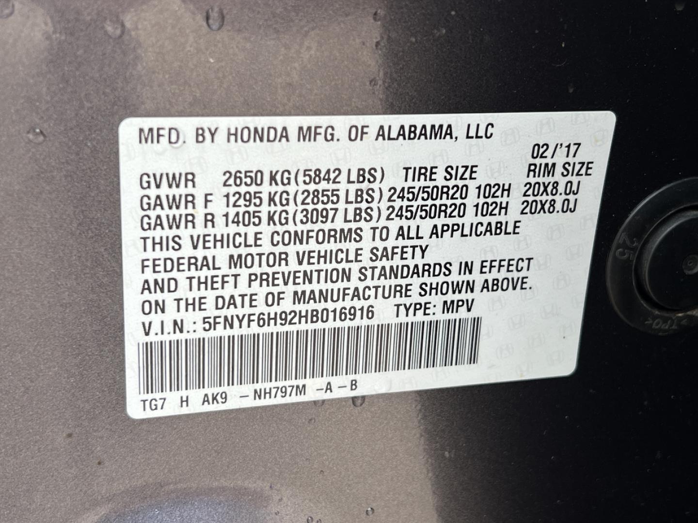 2017 GRAY /Black Leather Honda Pilot Touring 4WD (5FNYF6H92HB) with an 3.5L V6 engine, Automatic transmission, located at 2990 Old Orchard Rd., Jackson, MO, 63755, 37.354214, -89.612106 - 2017 Honda Pilot Touring 157xxx miles All Wheel Drive 3.5L V6 Automatic Leather 3rd Row Power/Heated Seats Rear Entertainment Backup Camera Sunroof Bluetooth Remote Start Cruise Power Windows/Locks/Mirrors We have financing available and we accept trades! Fill out a credit application - Photo#57