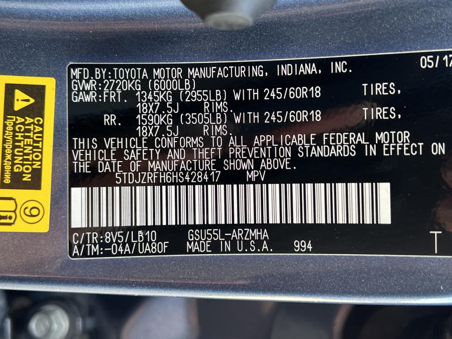2017 BLUE /Tan Leather Toyota Highlander XLE AWD V6 (5TDJZRFH6HS) with an 3.5L V6 engine, Automatic transmission, located at 2990 Old Orchard Rd., Jackson, MO, 63755, 37.354214, -89.612106 - 2017 Toyota Highlander SE Local 1-Owner 140xxx miles All Wheel Drive 3.5L V6 Automatic Leather 3rd Row Navigation Power/Heated Seats Backup Camera Sunroof Bluetooth Cruise Power Windows/Locks/Mirrors We have financing available and we accept trades! Fill out a credit application on ou - Photo#50