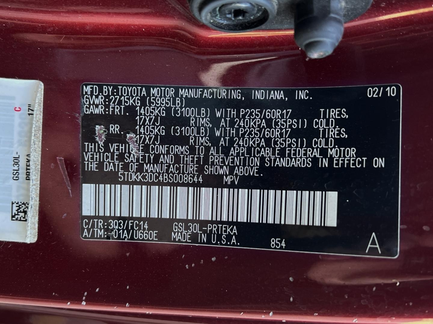 2011 MAROON /Gray Cloth Toyota Sienna LE 8-Pass V6 (5TDKK3DC4BS) with an 3.5L V6 engine, Automatic transmission, located at 2990 Old Orchard Rd., Jackson, MO, 63755, 37.354214, -89.612106 - 2011 Toyota Sienna LE Local 1-Owner 199xxx miles Front Wheel Drive 3.5L V6 Automatic 3rd Row Power Driver Seat Backup Camera Cruise Power Windows/Locks/Mirrors We have financing available and we accept trades! Fill out a credit application on our website or come by today! If you have any - Photo#50