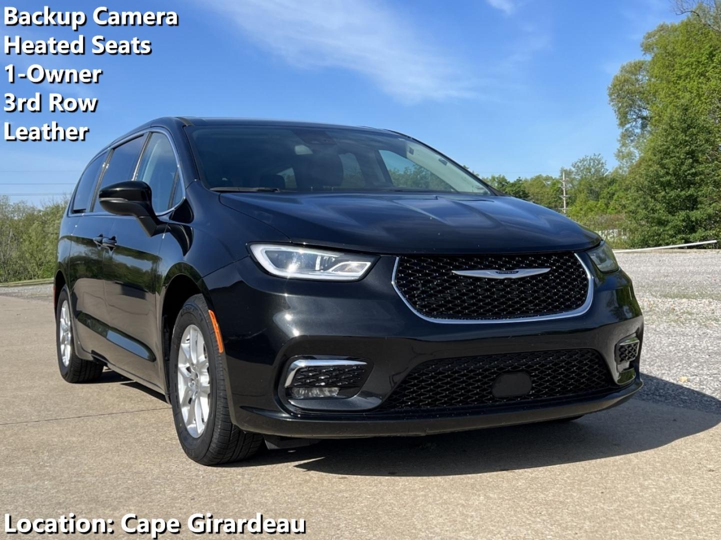 2023 BLACK /Black Leather Chrysler Pacifica Touring-L (2C4RC1BGXPR) with an 3.6L V6 engine, Automatic transmission, located at 506 S. Kingshighway, Cape Girardeau, MO, 63703, (573) 235-5000, 37.294994, -89.556206 - 2023 Chrysler Pacifica Touring L 1-Owner 88xxx miles Front Wheel Drive 3.6L V6 Automatic Leather 3rd Row Backup Camera Heated Seats Heated Steering Wheel Power Driver Seat Bluetooth Remote Start Cruise Power Windows/Locks/Mirrors We have financing available and we accept trades! Fill - Photo#0