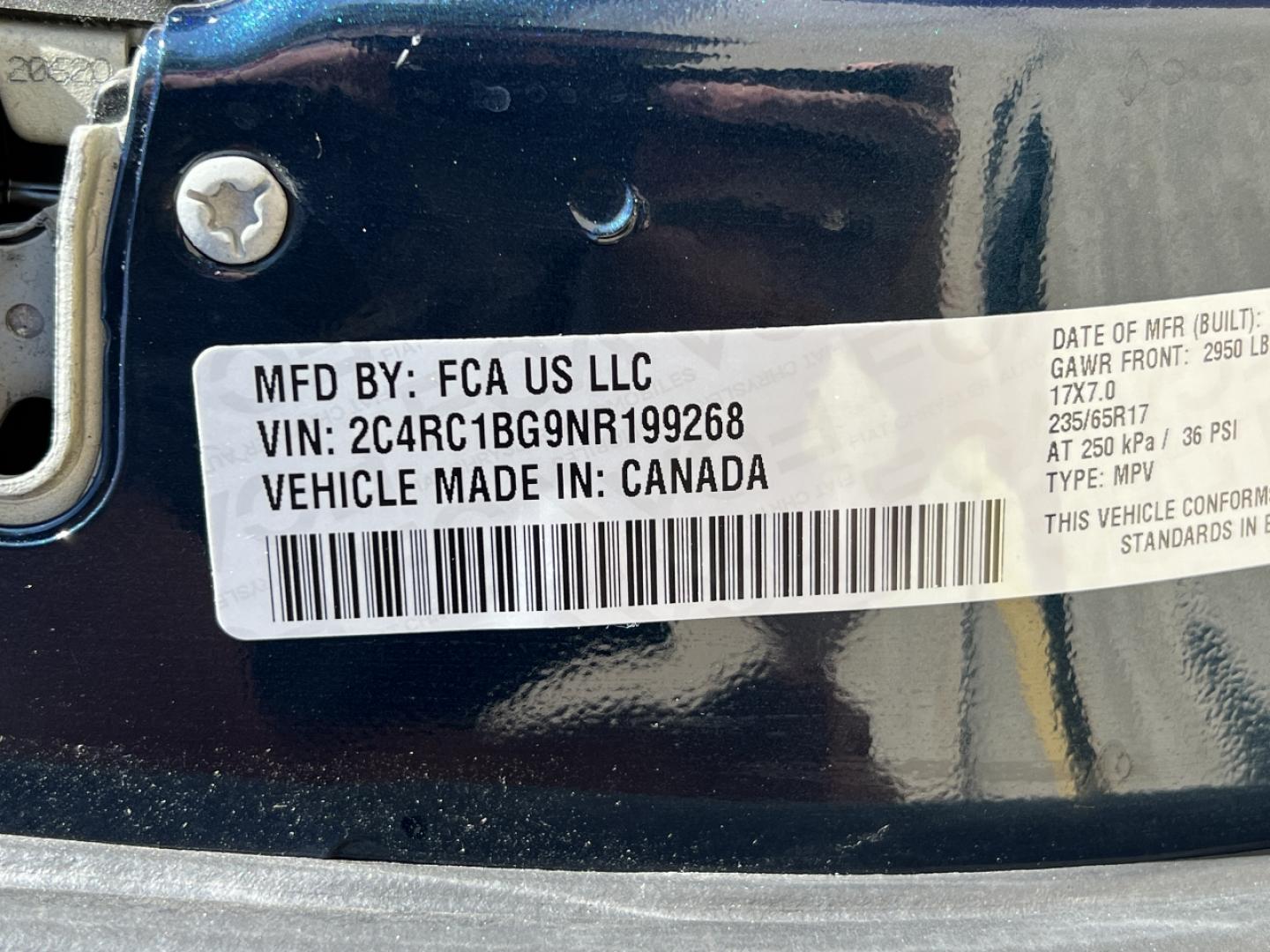 2022 BLUE /Black Leather Chrysler Pacifica Touring-L (2C4RC1BG9NR) with an 3.6L V6 engine, Automatic transmission, located at 2990 Old Orchard Rd., Jackson, MO, 63755, 37.354214, -89.612106 - 2022 Chrysler Pacifica Touring L 1-Owner 95xxx miles Front Wheel Drive 3.6L V6 Automatic Leather 3rd Row Stow 'N Go Backup Camera Power Driver Seat Heated Seats Heated Steering Wheel Bluetooth Remote Start Cruise Power Windows/Locks/Mirrors We have financing available and we accept - Photo#52