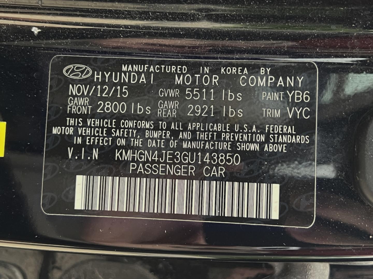 2016 BLACK /Tan Leather Hyundai Genesis 3.8L (KMHGN4JE3GU) with an 3.8L V6 engine, Automatic transmission, located at 506 S. Kingshighway, Cape Girardeau, MO, 63703, (573) 235-5000, 37.294994, -89.556206 - 2016 Hyundai Genesis 1-Owner 120xxx miles Rear Wheel Drive 3.8L V6 Automatic Leather Navigation Backup Camera Power/Heated/Cooled Seats Heated Steering Wheel Sunroof Bluetooth Cruise Power Windows/Locks/Mirrors We have financing available and we accept trades! Fill out a credit applic - Photo#48