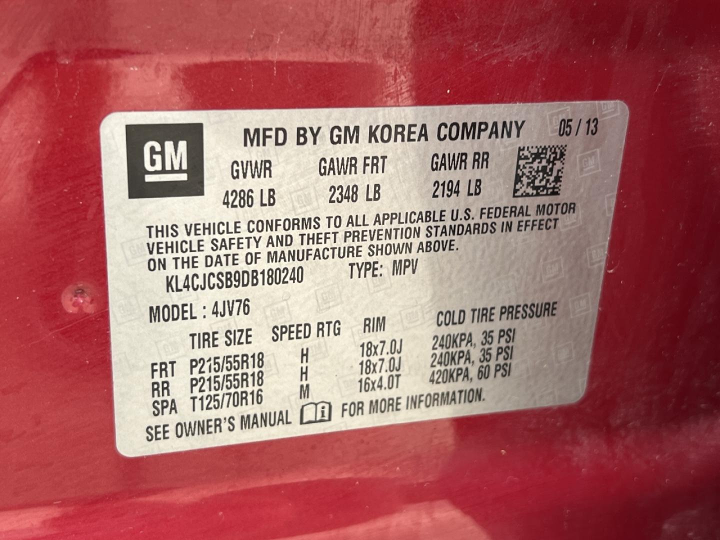 2013 RED /Gray Leather Buick Encore Leather FWD (KL4CJCSB9DB) with an 1.4L 4 Cyl. TURBO engine, Automatic transmission, located at 2990 Old Orchard Rd., Jackson, MO, 63755, 37.354214, -89.612106 - 2013 Buick Encore 109xxx miles Front Wheel Drive 1.4L 4 Cyl. Automatic Leather Backup Camera Power/Heated Seats Heated Steering Wheel Sunroof Bluetooth Cruise Remote Start Power Windows/Locks/Mirrors We have financing available and we accept trades! Fill out a credit application on our - Photo#47