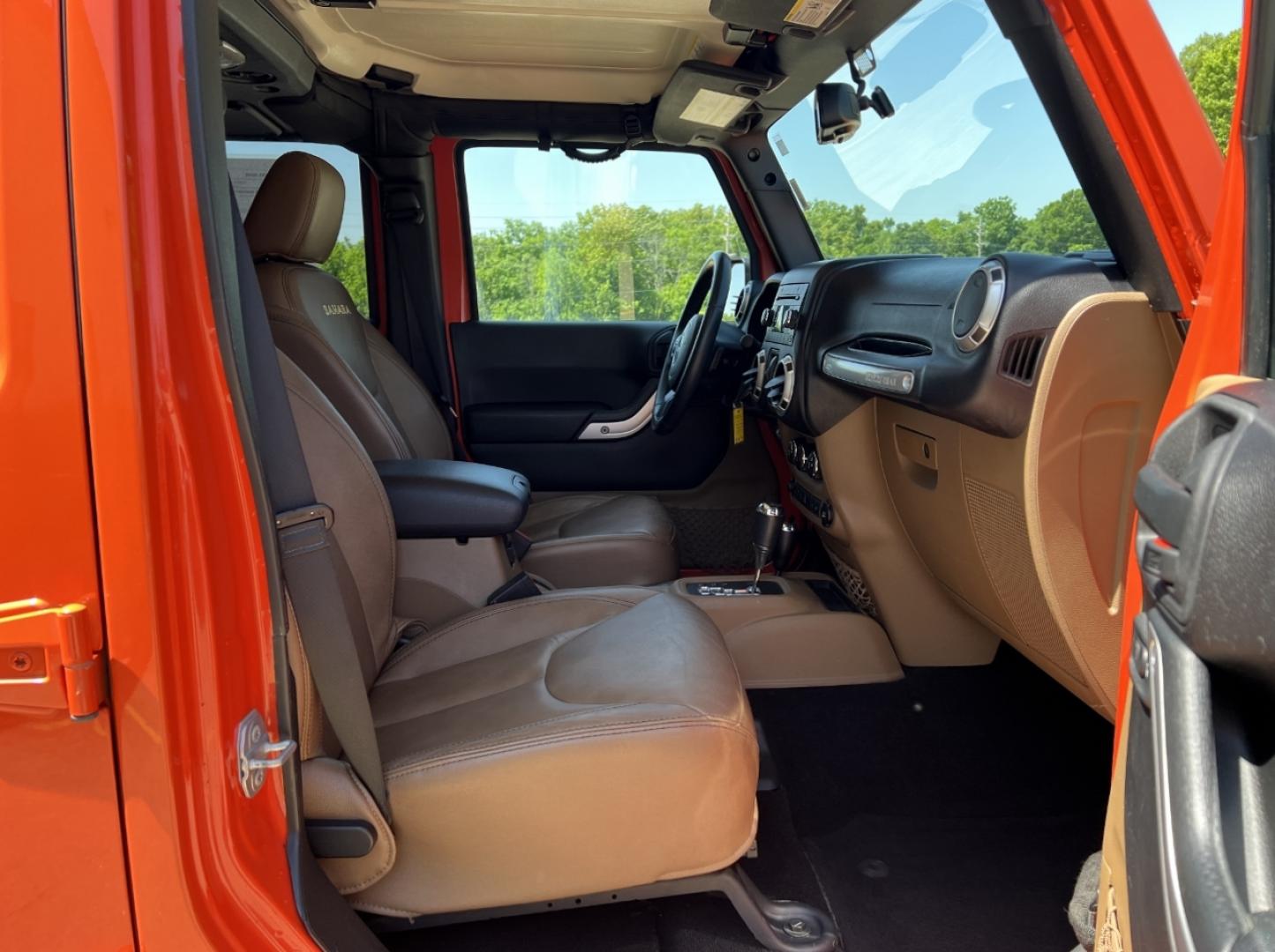 2015 ORANGE /Tan Leather Jeep Wrangler Unlimited Sahara 4WD (1C4BJWEG8FL) with an 3.6L V6 engine, Automatic transmission, located at 506 S. Kingshighway, Cape Girardeau, MO, 63703, (573) 235-5000, 37.294994, -89.556206 - 2015 Jeep Wrangler Unlimited Sahara 103xxx miles 4x4 3.6L V6 Automatic Leather Heated Seats Cruise Power Windows/Locks/Mirrors We have financing available and we accept trades! Fill out a credit application on our website or come by today! If you have any questions, give us a call at (573) - Photo#14