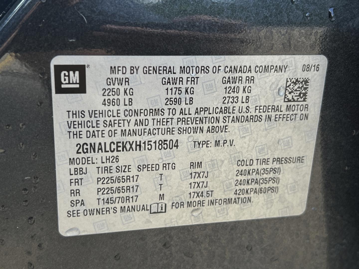 2017 GRAY /Black Cloth Chevrolet Equinox LT 2WD (2GNALCEKXH1) with an 2.4L 4 Cyl. engine, Automatic transmission, located at 2990 Old Orchard Rd., Jackson, MO, 63755, 37.354214, -89.612106 - 2017 Chevrolet Equinox LT 131xxx miles Front Wheel Drive 2.4L 4 Cyl. Automatic Backup Camera Bluetooth Cruise Power Windows/Locks/Mirrors We have financing available and we accept trades! Fill out a credit application on our website or come by today! If you have any questions, give us a ca - Photo#40