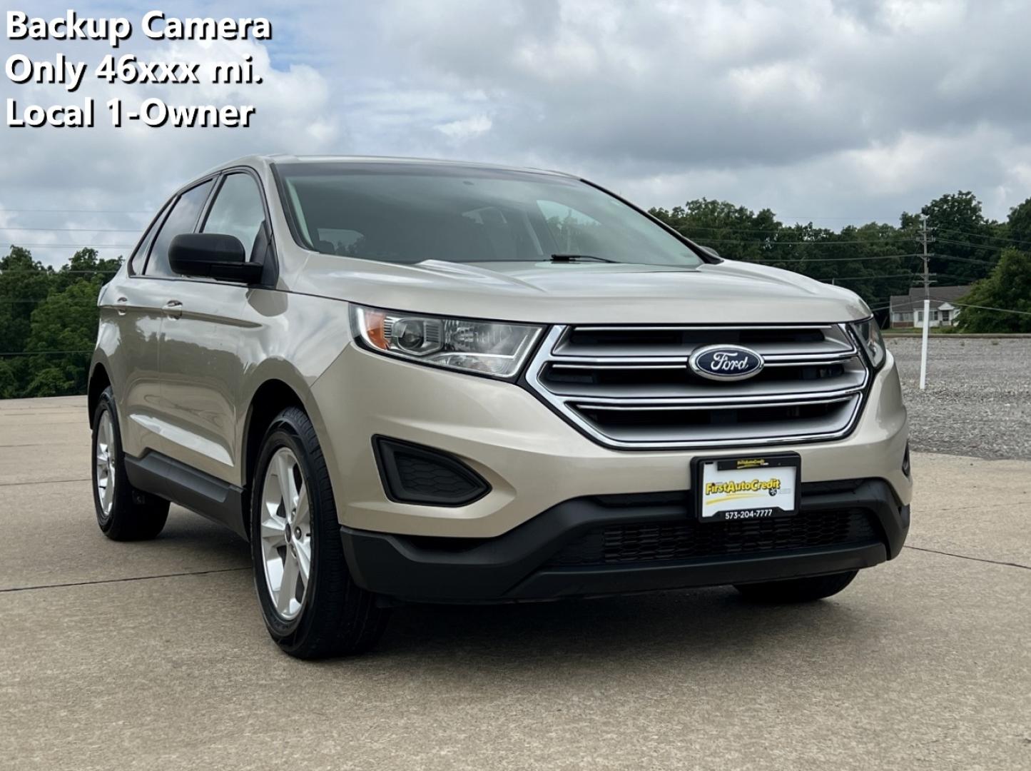 2018 GOLD /Gray Cloth Ford Edge SE FWD (2FMPK3G96JB) with an 2.0L 4 Cyl. engine, Automatic transmission, located at 2990 Old Orchard Rd., Jackson, MO, 63755, 37.354214, -89.612106 - 2018 Ford Edge SE Local 1-Owner Only 46xxx miles Front Wheel Drive 2.0L 4 Cyl. Automatic Backup Camera Bluetooth Cruise Power Windows/Locks/Mirrors We have financing available and we accept trades! Fill out a credit application on our website or come by today! If you have any questions, g - Photo#0
