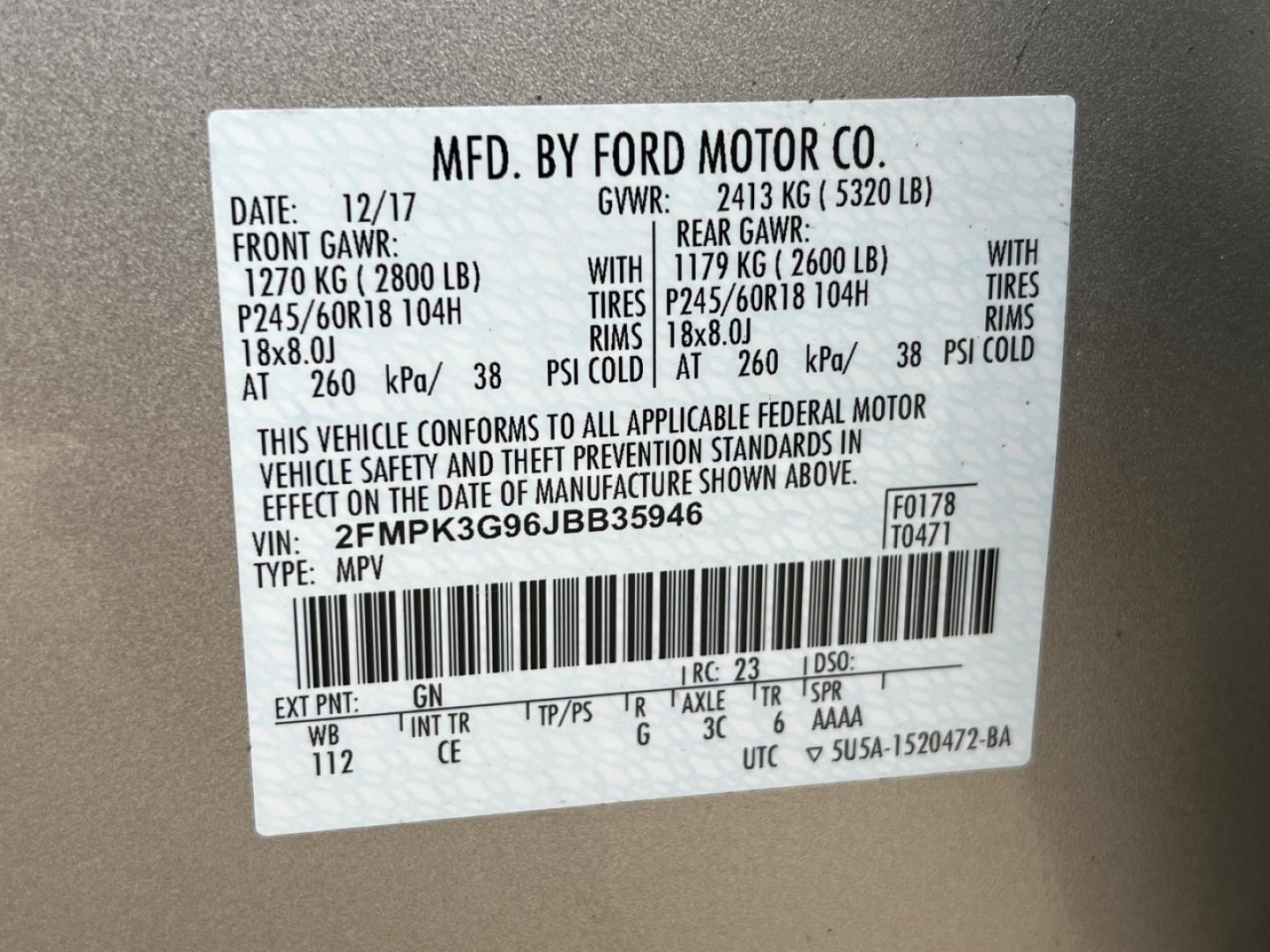 2018 GOLD /Gray Cloth Ford Edge SE FWD (2FMPK3G96JB) with an 2.0L 4 Cyl. engine, Automatic transmission, located at 2990 Old Orchard Rd., Jackson, MO, 63755, 37.354214, -89.612106 - 2018 Ford Edge SE Local 1-Owner Only 46xxx miles Front Wheel Drive 2.0L 4 Cyl. Automatic Backup Camera Bluetooth Cruise Power Windows/Locks/Mirrors We have financing available and we accept trades! Fill out a credit application on our website or come by today! If you have any questions, g - Photo#40