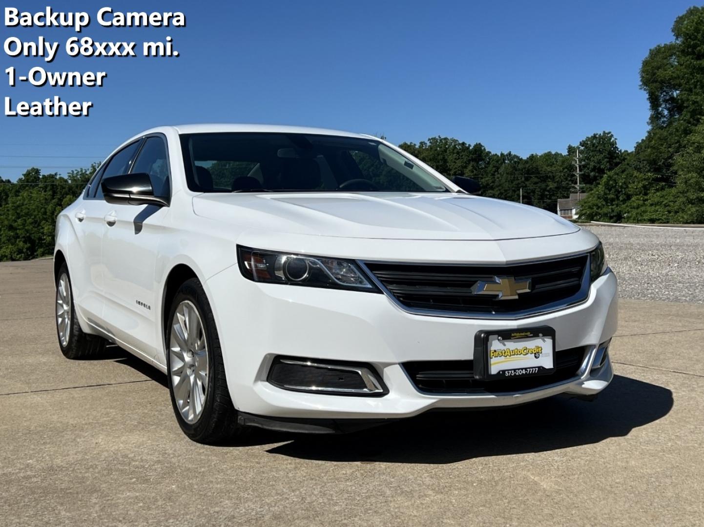 2018 WHITE /Gray Leather Chevrolet Impala LS (2G11Z5SAXJ9) with an 2.5L 4 Cyl. engine, Automatic transmission, located at 2990 Old Orchard Rd., Jackson, MO, 63755, 37.354214, -89.612106 - 2018 Chevrolet Impala LS 1-Owner Only 68xxx miles Front Wheel Drive 2.5L 4 Cyl. Automatic Leather Backup Camera Power Driver Seat Bluetooth Cruise Power Windows/Locks/Mirrors We have financing available and we accept trades! Fill out a credit application on our website or come by today! - Photo#0