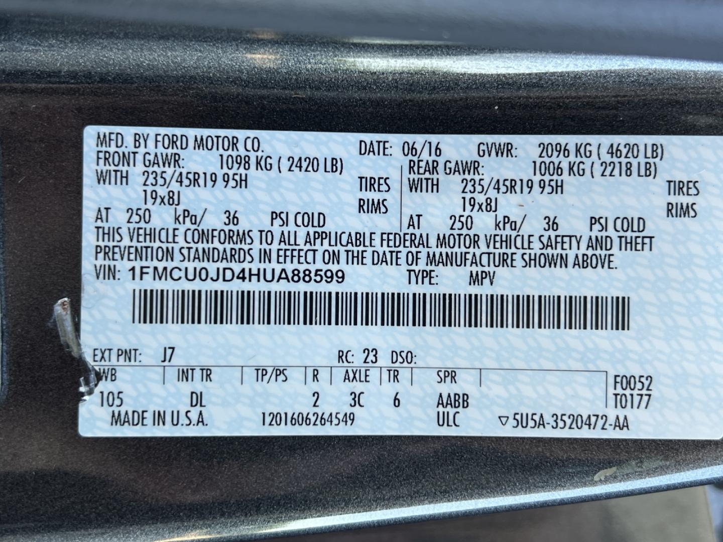 2017 GRAY /Tan Leather Ford Escape Titanium FWD (1FMCU0JD4HU) with an 1.5L 4 Cyl. engine, Automatic transmission, located at 2990 Old Orchard Rd., Jackson, MO, 63755, 37.354214, -89.612106 - 2017 Ford Escape Titanium Only 39xxx miles Front Wheel Drive 1.5L 4 Cyl. Automatic Leather Navigation Power/Heated Seats Heated Steering Wheel Backup Camera Sunroof Bluetooth Remote Start Cruise Power Windows/Locks/Mirrors We have financing available and we accept trades! Fill out a c - Photo#46