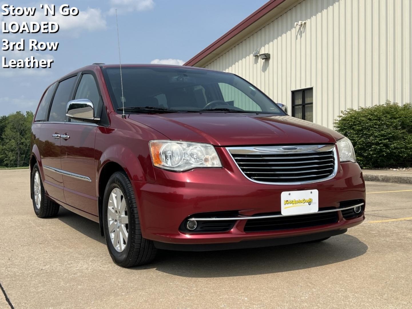2012 RED /Tan Leather Chrysler Town & Country Touring-L (2C4RC1CG1CR) with an 3.6L V6 engine, Automatic transmission, located at 2990 Old Orchard Rd., Jackson, MO, 63755, 37.354214, -89.612106 - 2012 Chrysler Town & Country Touring-L 111xxx miles Front Wheel Drive 3.6L V6 Automatic Leather 3rd Row Stow 'N Go Navigation Rear Entertainment Backup Camera Power/Heated Seats Heated Steering Wheel Bluetooth Remote Start Cruise Power Windows/Locks/Mirrors We have financing availab - Photo#0