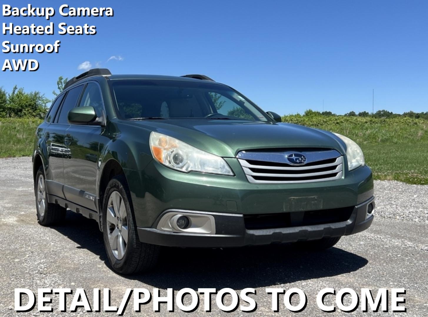 2011 GREEN Subaru Outback 2.5i Premium (4S4BRBHC9B3) with an 2.5L 4 Cyl. engine, Continuously Variable Transmisson transmission, located at 2990 Old Orchard Rd., Jackson, MO, 63755, 37.354214, -89.612106 - We have financing available and we accept trades! Fill out a credit application on our website or come by today! If you have any questions, give us a call at (573) 204-7777 or visit our website at firstautocredit.com. - Photo#0
