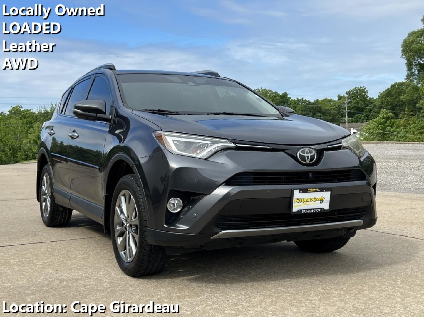 2017 GRAY /Tan Leather Toyota RAV4 Limited AWD (JTMDFREV6HJ) with an 2.5L 4 Cyl. engine, Automatic transmission, located at 506 S. Kingshighway, Cape Girardeau, MO, 63703, (573) 235-5000, 37.294994, -89.556206 - 2017 Toyota RAV4 Limited 158xxx miles All Wheel Drive 2.5L 4 Cyl. Automatic Leather Navigation Backup Camera Power Driver Seat Heated Seats Sunroof Bluetooth Cruise Power Windows/Locks/Mirrors We have financing available and we accept trades! Fill out a credit application on our websit - Photo#0