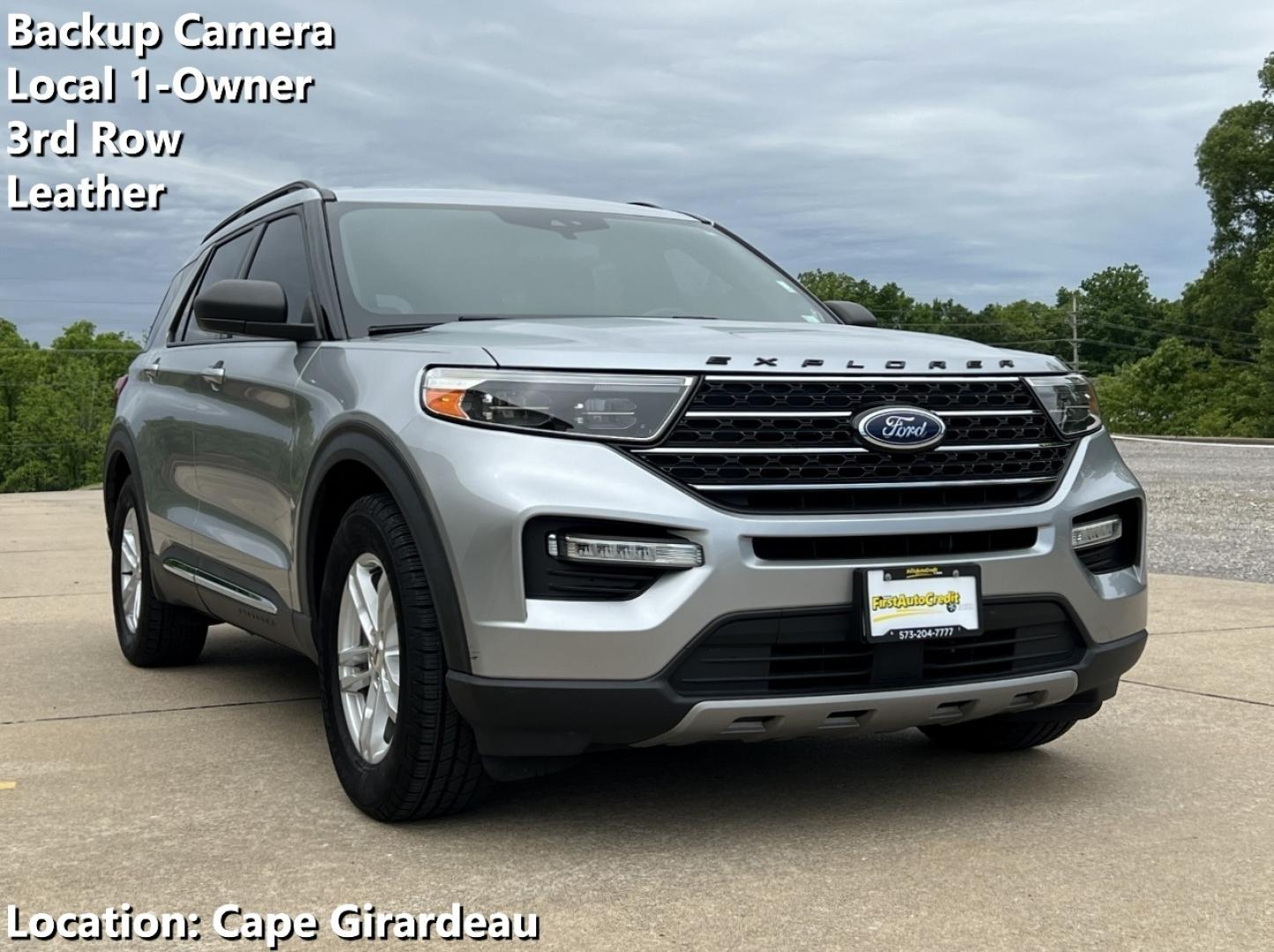 2020 SILVER /Black Leather Ford Explorer XLT 2WD (1FMSK7DHXLG) with an 2.3L 4 Cyl. engine, Automatic transmission, located at 506 S. Kingshighway, Cape Girardeau, MO, 63703, (573) 235-5000, 37.294994, -89.556206 - 2020 Ford Explorer XLT Local 1-Owner 87xxx miles Rear Wheel Drive 2.3L 4 Cyl. Automatic Leather 3rd Row Backup Camera Bluetooth Remote Start Cruise Power Windows/Locks/Mirrors We have financing available and we accept trades! Fill out a credit application on our website or come by today - Photo#0