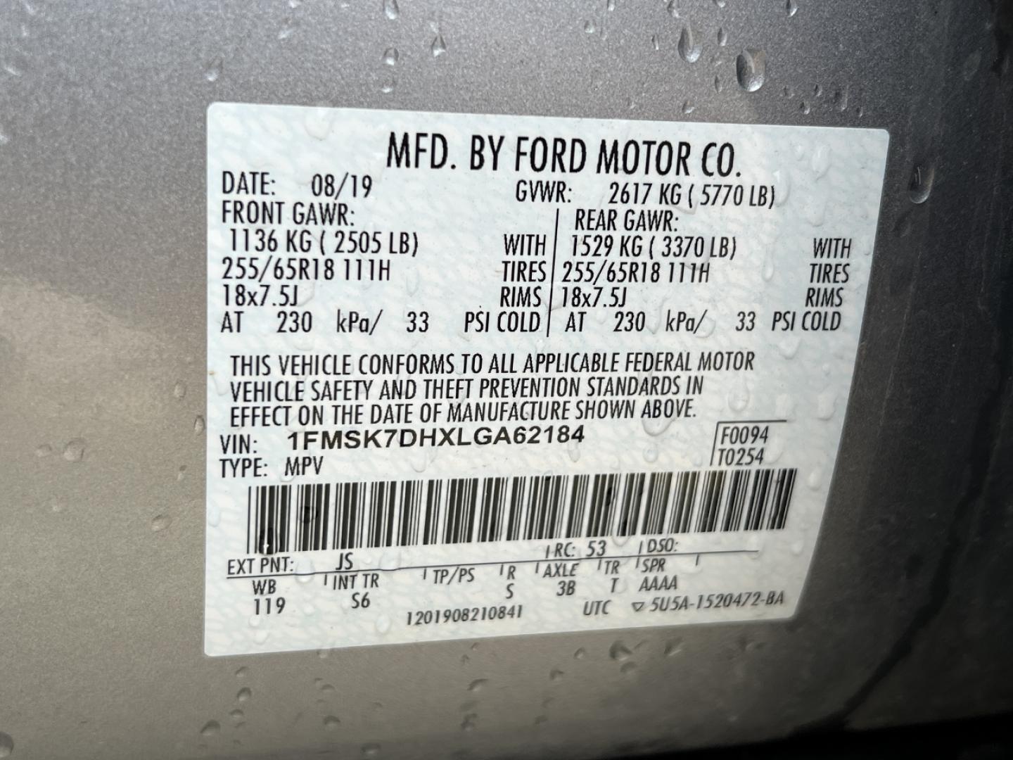 2020 SILVER /Black Leather Ford Explorer XLT 2WD (1FMSK7DHXLG) with an 2.3L 4 Cyl. engine, Automatic transmission, located at 506 S. Kingshighway, Cape Girardeau, MO, 63703, (573) 235-5000, 37.294994, -89.556206 - 2020 Ford Explorer XLT Local 1-Owner 87xxx miles Rear Wheel Drive 2.3L 4 Cyl. Automatic Leather 3rd Row Backup Camera Bluetooth Remote Start Cruise Power Windows/Locks/Mirrors We have financing available and we accept trades! Fill out a credit application on our website or come by today - Photo#44