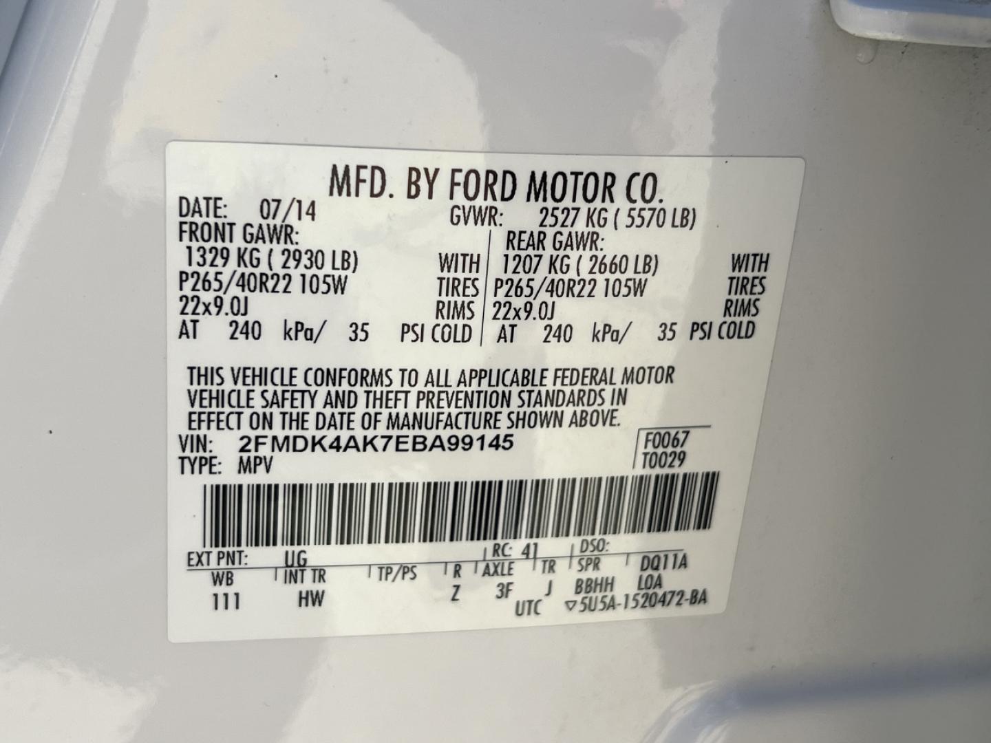 2014 WHITE /Black Leather Ford Edge Sport AWD (2FMDK4AK7EB) with an 3.7L V6 engine, Automatic transmission, located at 506 S. Kingshighway, Cape Girardeau, MO, 63703, (573) 235-5000, 37.294994, -89.556206 - 2014 Ford Edge Sport 138xxx miles All Wheel Drive 3.7L V6 Automatic Leather Navigation Backup Camera Power/Heated Seats Sunroof Bluetooth Remote Start Cruise Power Windows/Locks/Mirrors We have financing available and we accept trades! Fill out a credit application on our website or co - Photo#47