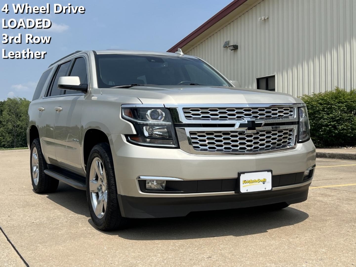 2017 GOLD /Tan Leather Chevrolet Tahoe LT 4WD (1GNSKBKC3HR) with an 5.3L V8 engine, Automatic transmission, located at 2990 Old Orchard Rd., Jackson, MO, 63755, 37.354214, -89.612106 - 2017 Chevrolet Tahoe 1500 LT 158xxx miles 4 Wheel Drive 5.3L V8 Automatic Leather 3rd Row Navigation Power/Heated Seats Rear Entertainment Backup Camera Sunroof Bluetooth Remote Start Cruise Power Windows/Locks/Mirrors We have financing available and we accept trades! Fill out a cred - Photo#0