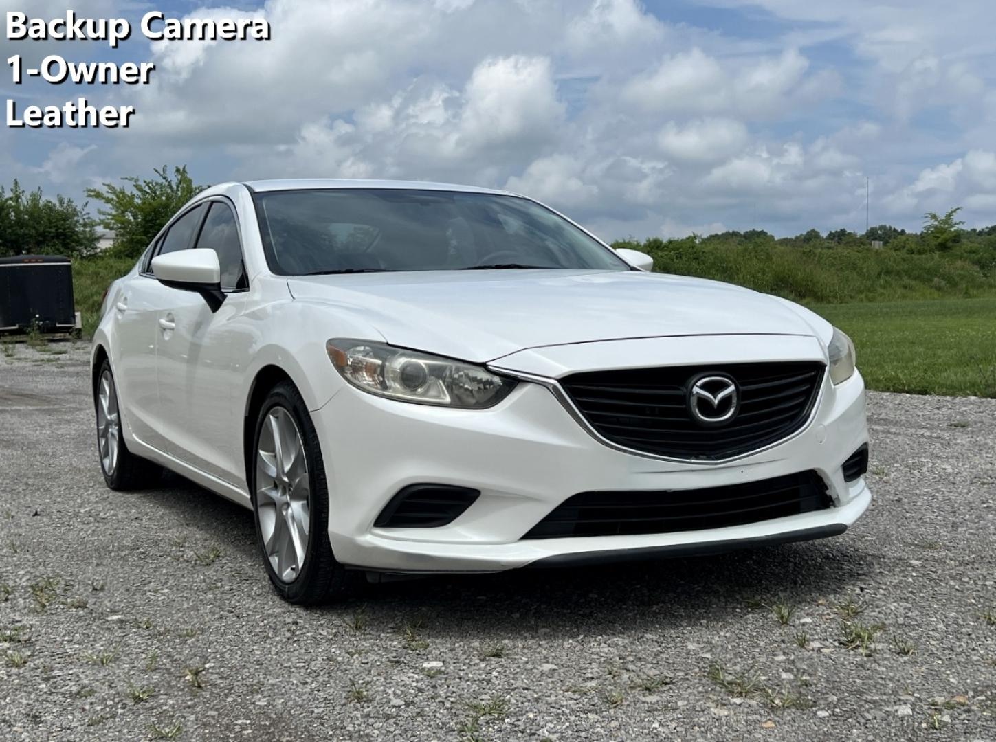 2014 WHITE /Black Leather Mazda Mazda6 i Touring (JM1GJ1V63E1) with an 2.5L 4 Cyl. engine, Automatic transmission, located at 2990 Old Orchard Rd., Jackson, MO, 63755, 37.354214, -89.612106 - 2014 Mazda 6 Touring 1-Owner 217xxx miles Front Wheel Drive 2.5L 4 Cyl. Automatic Leather Backup Camera Power Driver Seat Bluetooth Cruise Power Windows/Locks/Mirrors We have financing available and we accept trades! Fill out a credit application on our website or come by today! If you - Photo#0