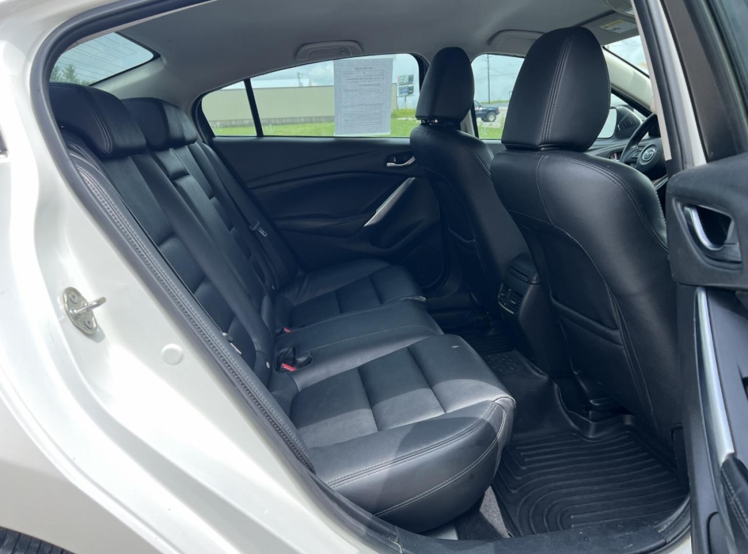 2014 WHITE /Black Leather Mazda Mazda6 i Touring (JM1GJ1V63E1) with an 2.5L 4 Cyl. engine, Automatic transmission, located at 2990 Old Orchard Rd., Jackson, MO, 63755, 37.354214, -89.612106 - 2014 Mazda 6 Touring 1-Owner 217xxx miles Front Wheel Drive 2.5L 4 Cyl. Automatic Leather Backup Camera Power Driver Seat Bluetooth Cruise Power Windows/Locks/Mirrors We have financing available and we accept trades! Fill out a credit application on our website or come by today! If you - Photo#16