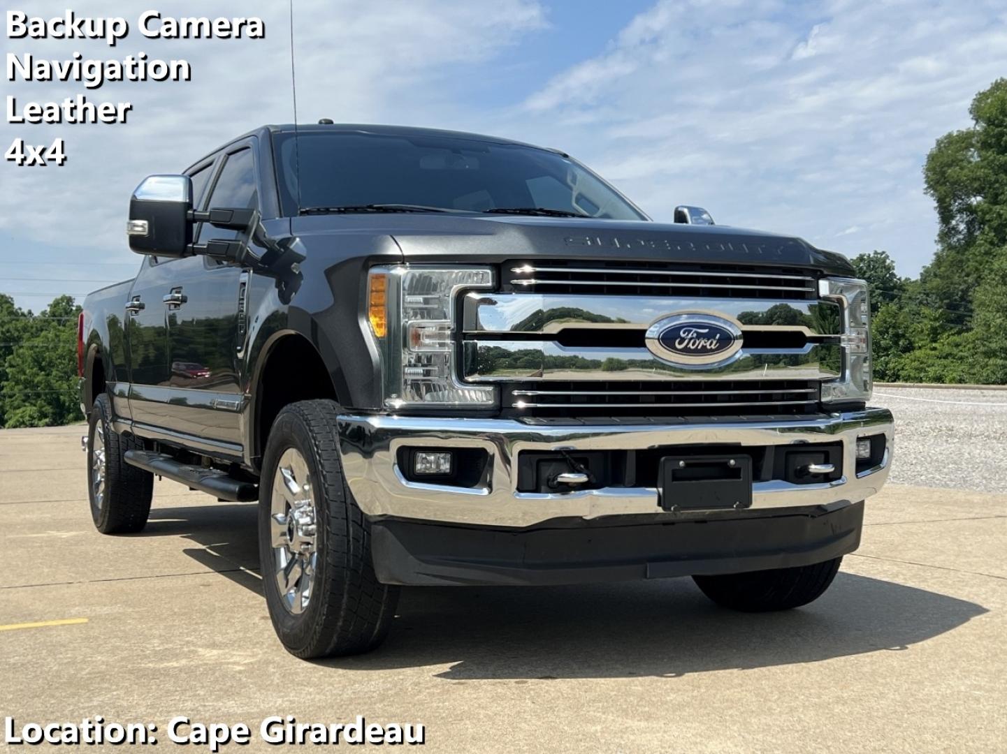 2017 GRAY /Black Leather Ford F-250 SD Lariat (1FT7W2BT0HE) with an 6.7L V8 DIESEL engine, Automatic transmission, located at 506 S. Kingshighway, Cape Girardeau, MO, 63703, (573) 235-5000, 37.294994, -89.556206 - 2017 Ford F-250 Lariat Super Duty 189xxx miles 4x4 6.7L V8 Diesel Automatic Leather Navigation Backup Camera Bluetooth Cruise Power Windows/Locks/Mirrors We have financing available and we accept trades! Fill out a credit application on our website or come by today! If you have any quest - Photo#0
