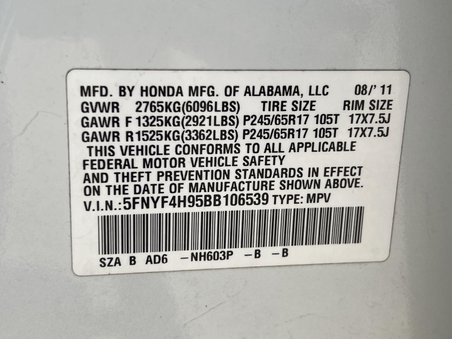 2011 WHITE /Gray Leather Honda Pilot Touring 4WD (5FNYF4H95BB) with an 3.5L V6 engine, Automatic transmission, located at 2990 Old Orchard Rd., Jackson, MO, 63755, 37.354214, -89.612106 - 2011 Honda Pilot Touring Local 1-Owner 168xxx miles All Wheel Drive 3.5L V6 Automatic Leather 3rd Row Rear Entertainment Navigation Power/Heated Seats Backup Camera Sunroof Cruise Power Windows/Locks/Mirrors We have financing available and we accept trades! Fill out a credit applicati - Photo#53