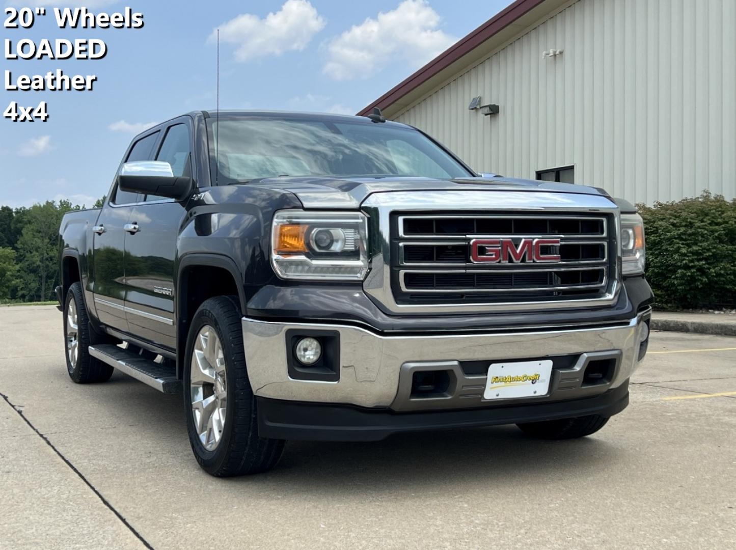 2015 GRAY /Tan Leather GMC Sierra 1500 SLT Crew Cab Long Box 4WD (3GTU2VEC1FG) with an 5.3L V8 engine, Automatic transmission, located at 2990 Old Orchard Rd., Jackson, MO, 63755, 37.354214, -89.612106 - 2015 GMC Sierra 1500 SLT 150xxx miles 4x4 5.3L V8 Automatic Leather Navigation Backup Camera Power/Heated Seats Sunroof Bluetooth Cruise Power Windows/Locks/Mirrors We have financing available and we accept trades! Fill out a credit application on our website or come by today! If you h - Photo#0
