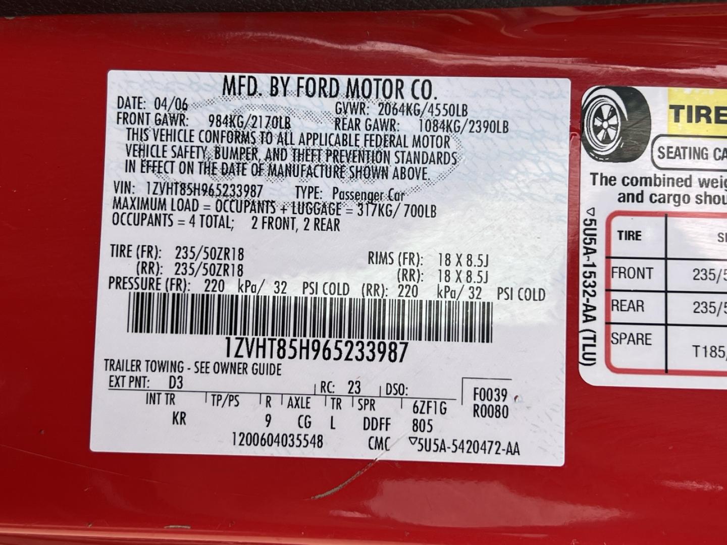 2006 RED /Red Leather Ford Mustang GT Deluxe Convertible (1ZVHT85H965) with an 4.6L V8 engine, Automatic transmission, located at 2990 Old Orchard Rd., Jackson, MO, 63755, 37.354214, -89.612106 - 2006 Ford Mustang GT Deluxe 118xxx miles Rear Wheel Drive 4.6L V8 Automatic Leather Power Driver Seat Cruise Power Windows/Locks/Mirrors We have financing available and we accept trades! Fill out a credit application on our website or come by today! If you have any questions, give us a cal - Photo#44