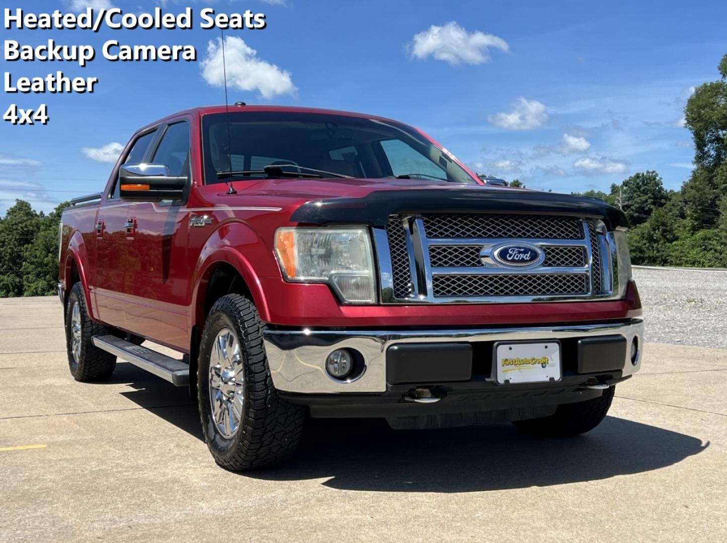 2010 MAROON /Tan Leather Ford F-150 Lariat SuperCrew 5.5-ft. Bed 4WD (1FTFW1EV2AF) with an 5.4L V8 engine, Automatic transmission, located at 2990 Old Orchard Rd., Jackson, MO, 63755, 37.354214, -89.612106 - 2010 Ford F-150 Lariat 179xxx miles 4x4 5.4L V8 Automatic Leather Power/Heated/Cooled Seats Backup Camera Bluetooth Cruise Power Windows/Locks/Mirrors We have financing available and we accept trades! Fill out a credit application on our website or come by today! If you have any question - Photo#0