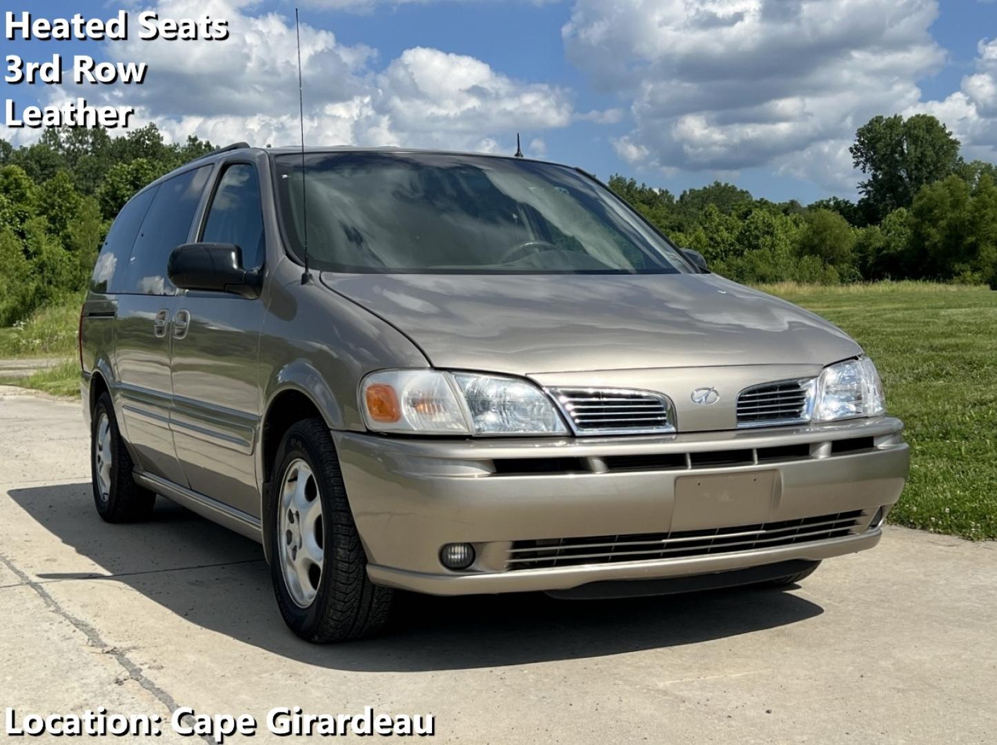 2002 GOLD /Tan Leather Oldsmobile Silhouette GL (1GHDX03E42D) with an 3.4L V6 engine, Automatic transmission, located at 506 S. Kingshighway, Cape Girardeau, MO, 63703, (573) 235-5000, 37.294994, -89.556206 - 2002 Oldsmobile Silhouette GL 139xxx miles Front Wheel Drive 3.4L V6 Automatic Leather 3rd Row Power/Heated Seats Cruise Power Windows/Locks/Mirrors We have financing available and we accept trades! Fill out a credit application on our website or come by today! If you have any questions, - Photo#0