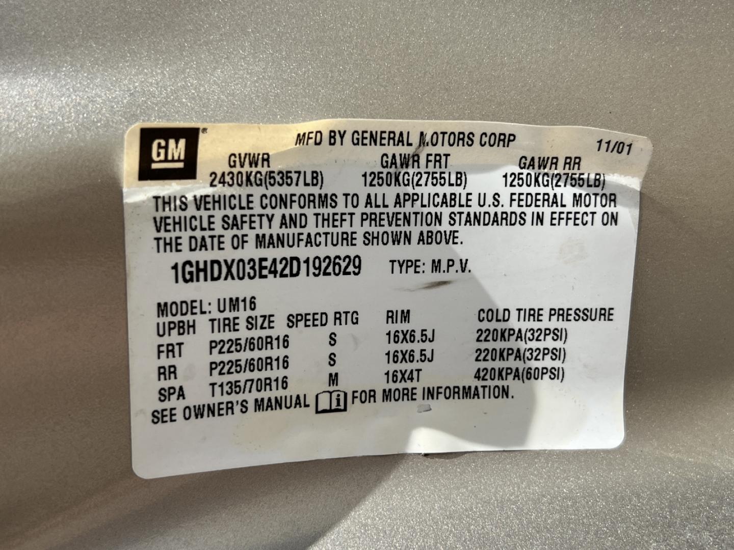2002 GOLD /Tan Leather Oldsmobile Silhouette GL (1GHDX03E42D) with an 3.4L V6 engine, Automatic transmission, located at 506 S. Kingshighway, Cape Girardeau, MO, 63703, (573) 235-5000, 37.294994, -89.556206 - 2002 Oldsmobile Silhouette GL 139xxx miles Front Wheel Drive 3.4L V6 Automatic Leather 3rd Row Power/Heated Seats Cruise Power Windows/Locks/Mirrors We have financing available and we accept trades! Fill out a credit application on our website or come by today! If you have any questions, - Photo#44