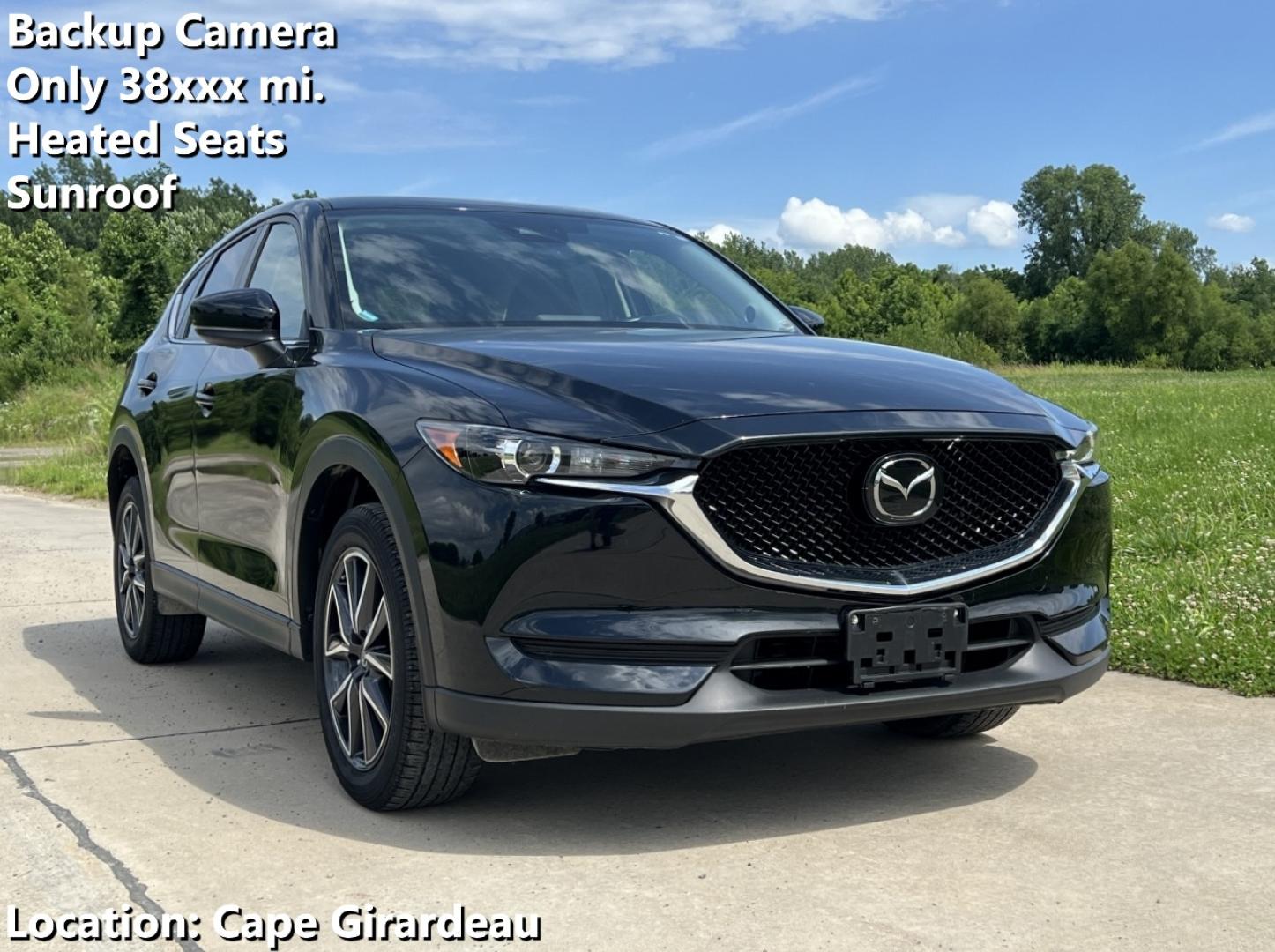 2018 BLACK /Black Mazda CX-5 Touring (JM3KFACM2J1) with an 2.5L 4 Cyl. engine, Automatic transmission, located at 506 S. Kingshighway, Cape Girardeau, MO, 63703, (573) 235-5000, 37.294994, -89.556206 - 2018 Mazda CX-5 Touring Only 38xxx miles Front Wheel Drive 2.5L 4 Cyl. Automatic Backup Camera Power Driver Seat Heated Seats Sunroof Bluetooth Cruise Power Windows/Locks/Mirrors We have financing available and we accept trades! Fill out a credit application on our website or come by tod - Photo#0