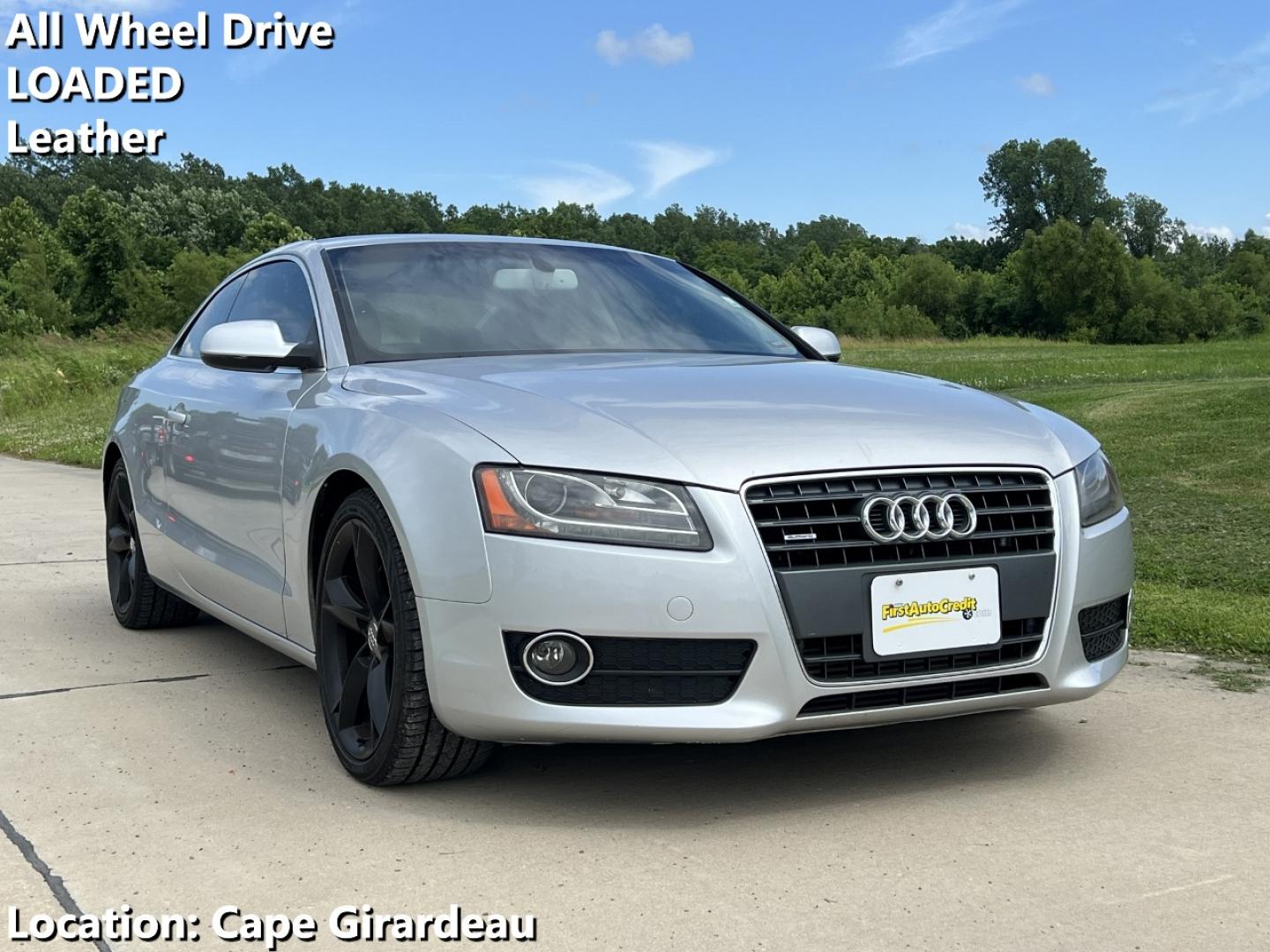 2012 SILVER /Black Leather Audi A5 Coupe 2.0T quattro Tiptronic (WAUVFAFR3CA) with an 2.0L 4 Cyl. TURBO engine, Automatic transmission, located at 506 S. Kingshighway, Cape Girardeau, MO, 63703, (573) 235-5000, 37.294994, -89.556206 - 2012 AUDI A5 2.0T Quattro Prestige 132xxx miles All Wheel Drive 2.0L 4 Cyl. Automatic Leather Navigation Power/Heated Seats Backup Camera Sunroof Bluetooth Cruise Power Windows/Locks/Mirrors We have financing available and we accept trades! Fill out a credit application on our website o - Photo#0