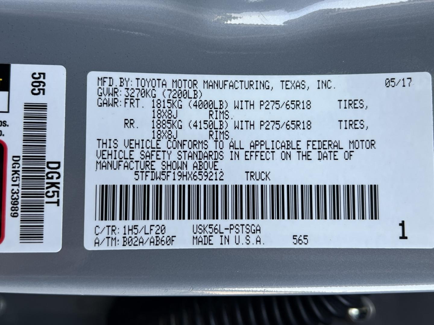 2017 GRAY /Black Leather Toyota Tundra TRD Pro (5TFDW5F19HX) with an 5.7L V8 engine, Automatic transmission, located at 2990 Old Orchard Rd., Jackson, MO, 63755, 37.354214, -89.612106 - 2017 Toyota Tundra TRD Pro 222xxx miles 4x4 5.7L V8 Automatic Leather New Tires Rear Entertainment Navigation Backup Camera Power Driver Seat Bluetooth Cruise Power Windows/Locks/Mirrors We have financing available and we accept trades! Fill out a credit application on our website or c - Photo#50