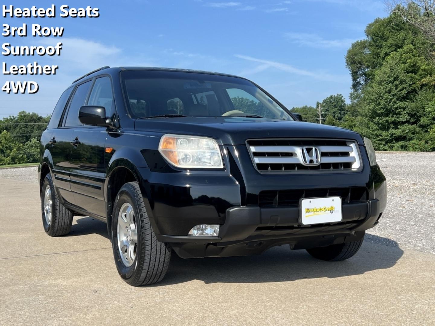 2007 BLACK /Tan Leather Honda Pilot EX-L 4WD AT (5FNYF18527B) with an 3.5L V6 engine, Automatic transmission, located at 2990 Old Orchard Rd., Jackson, MO, 63755, 37.354214, -89.612106 - 2007 Honda Pilot EX-L 134xxx miles 4 Wheel Drive 3.5L V6 Automatic Leather 3rd Row Power Driver Seat Heated Seats Sunroof Cruise Power Windows/Locks/Mirrors We have financing available and we accept trades! Fill out a credit application on our website or come by today! If you have any q - Photo#0