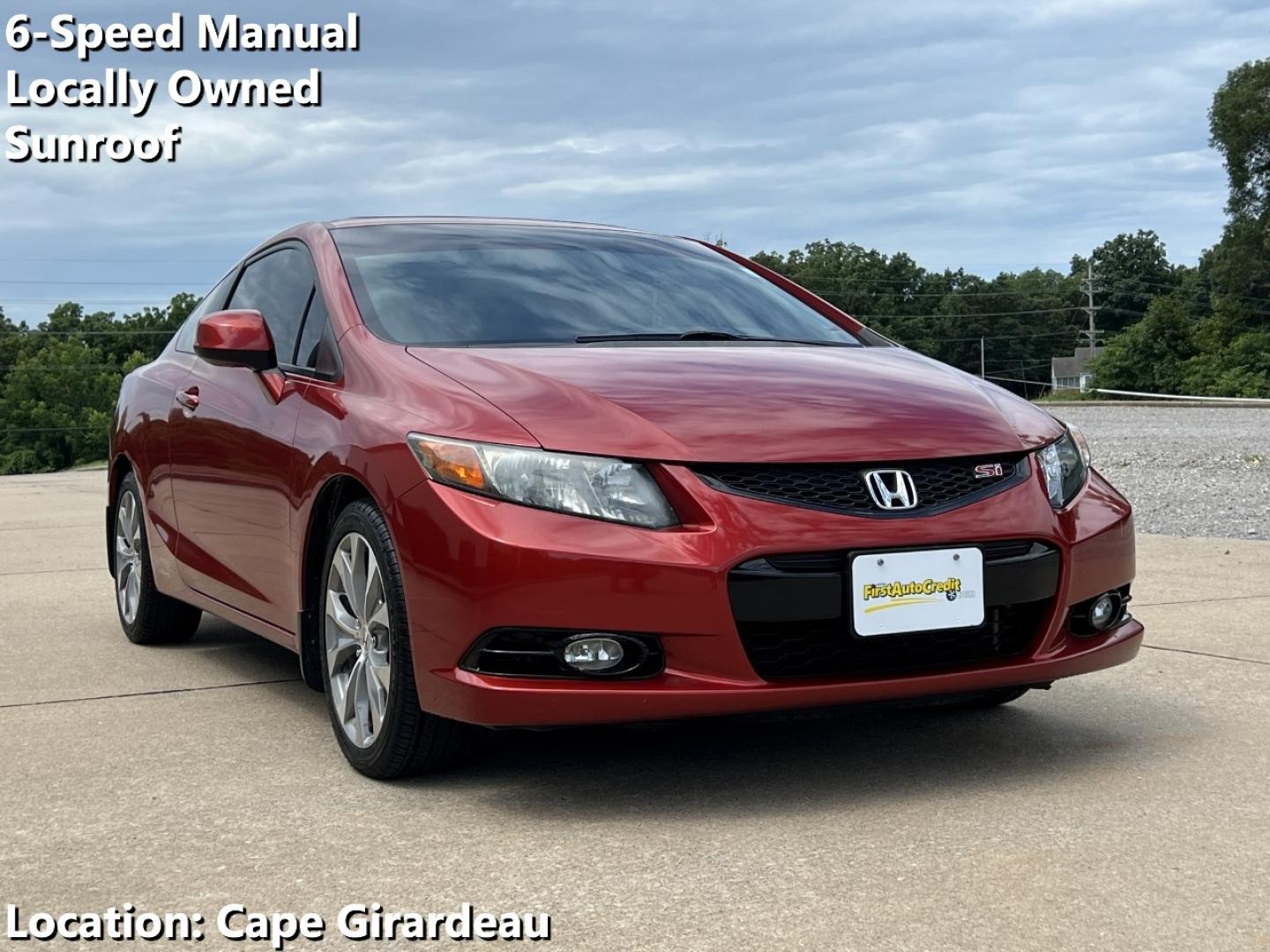 2012 ORANGE /Black Cloth Honda Civic Si Coupe 6-Speed MT (2HGFG4A54CH) with an 2.0L 4 Cyl. engine, 6-Speed Manual transmission, located at 506 S. Kingshighway, Cape Girardeau, MO, 63703, (573) 235-5000, 37.294994, -89.556206 - 2012 Honda Civic Si 134xxx miles Front Wheel Drive 2.4L 4 Cyl. 6-Speed Manual Sunroof Bluetooth Cruise Power Windows/Locks/Mirrors We have financing available and we accept trades! Fill out a credit application on our website or come by today! If you have any questions, give us a call at ( - Photo#0
