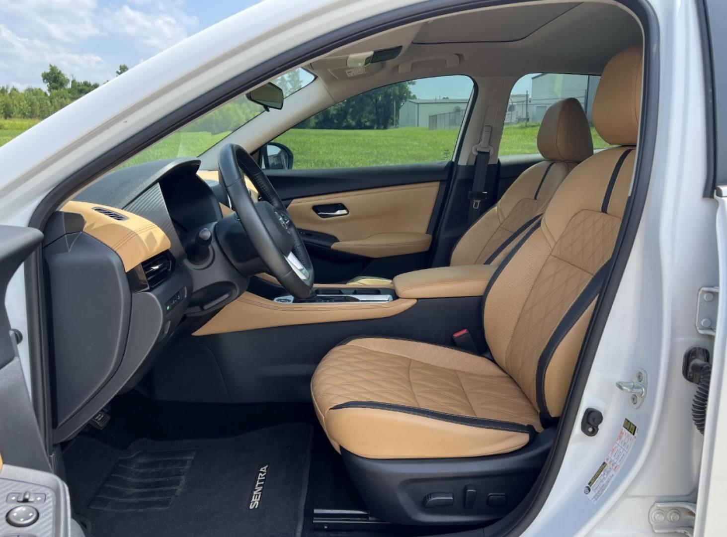 2023 WHITE /Tan Leather Nissan Sentra SV (3N1AB8CV9PY) with an 1.8L 4 Cyl. engine, CVT transmission, located at 506 S. Kingshighway, Cape Girardeau, MO, 63703, (573) 235-5000, 37.294991, -89.553635 - 2023 Nissan Sentra SV 1-Owner 50xxx miles Front Wheel Drive 2.0L 4 Cyl. Automatic Leather Backup Camera Power Driver Seat Heated Seats Heated Steering Wheel Sunroof Bluetooth Remote Start Cruise Power Windows/Locks/Mirrors We have financing available and we accept trades! Fill out a - Photo#15